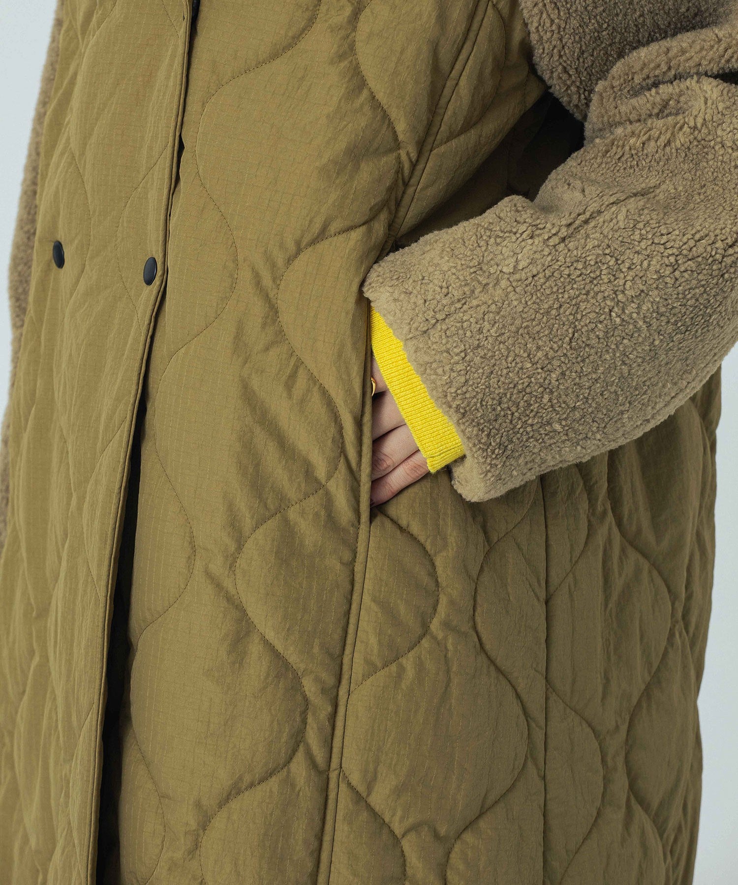 CREOLME/QUILTED LONG COAT