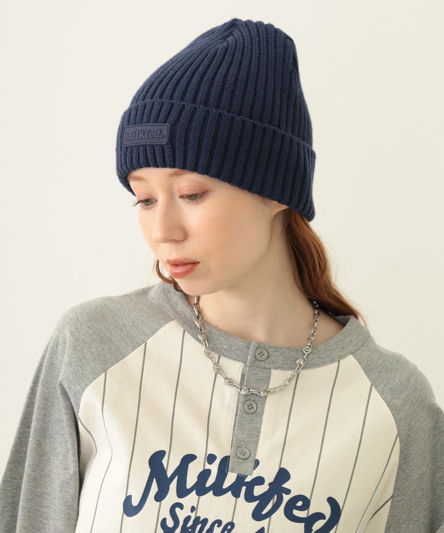 RUBBER PATCH KNIT CAP