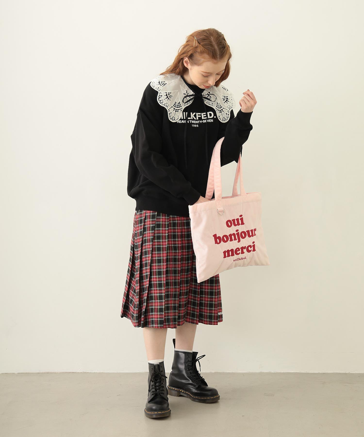 PLEATED PLAID SKIRT