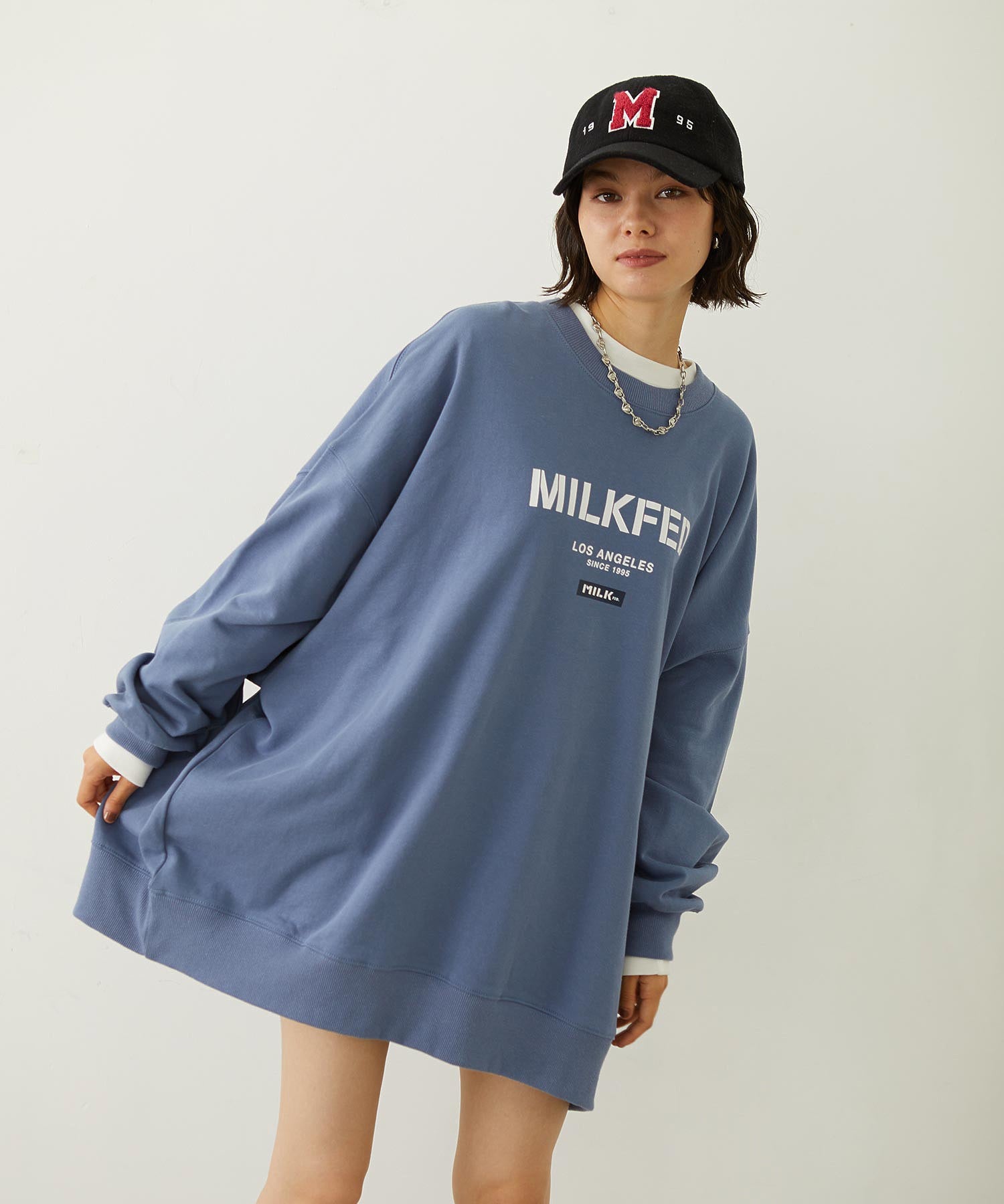 STENCIL AND BAR LOGO BIG SWEAT TOP