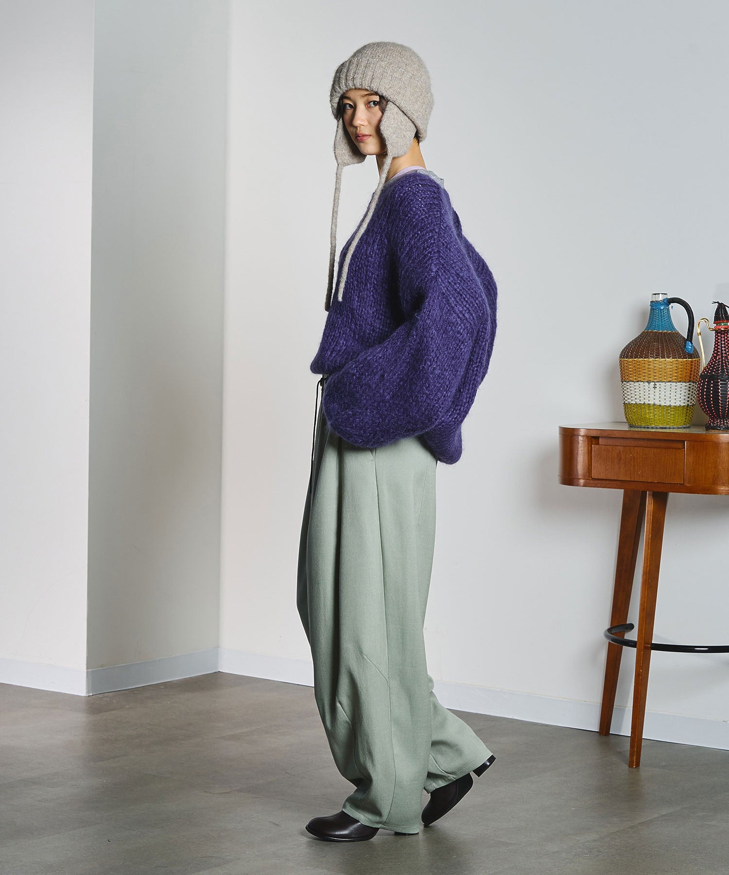【ROSE BUD別注】EAR FLAP KNIT CAP