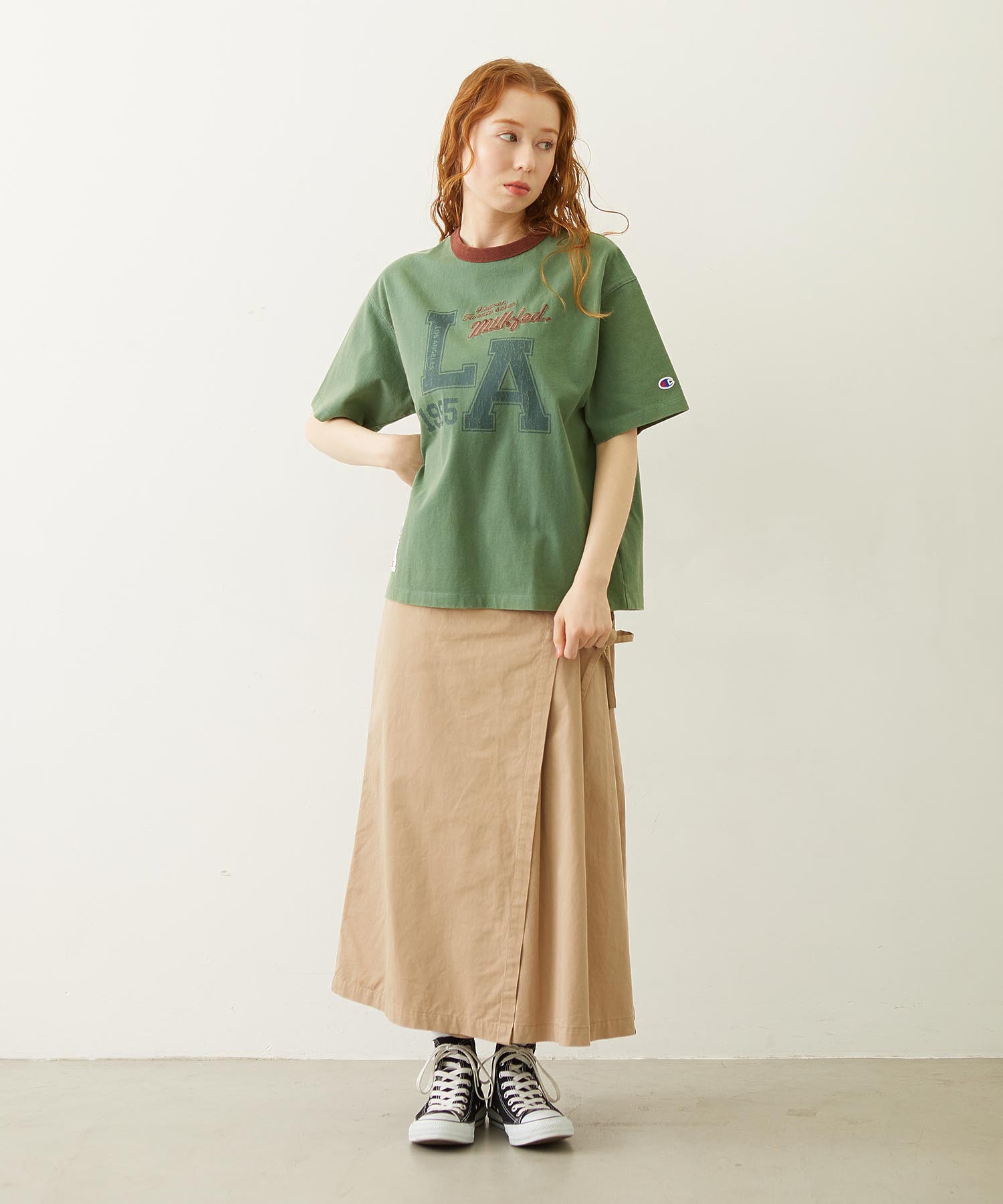 CHINO TUCK LONG SKIRT