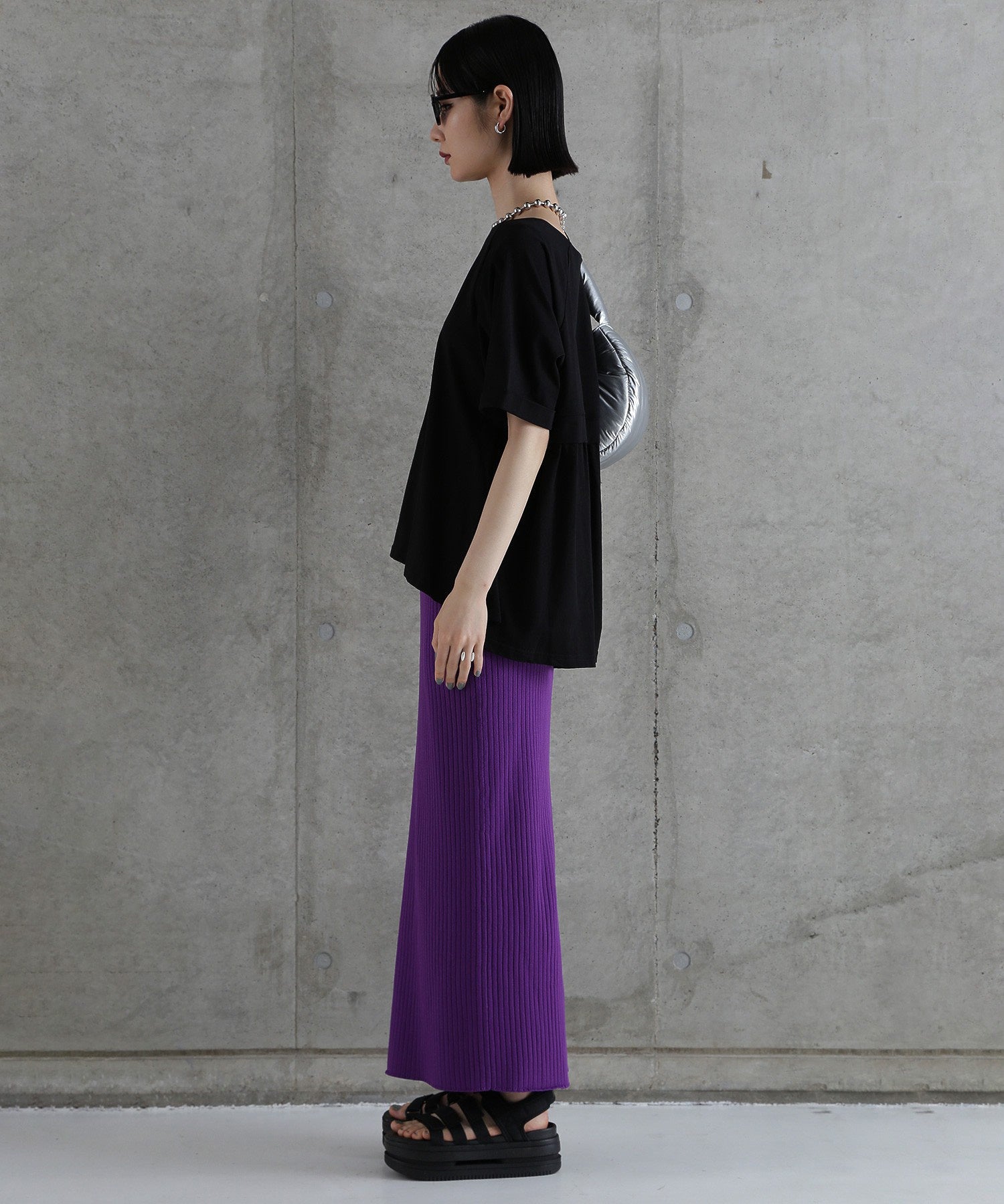 リブニットスカート