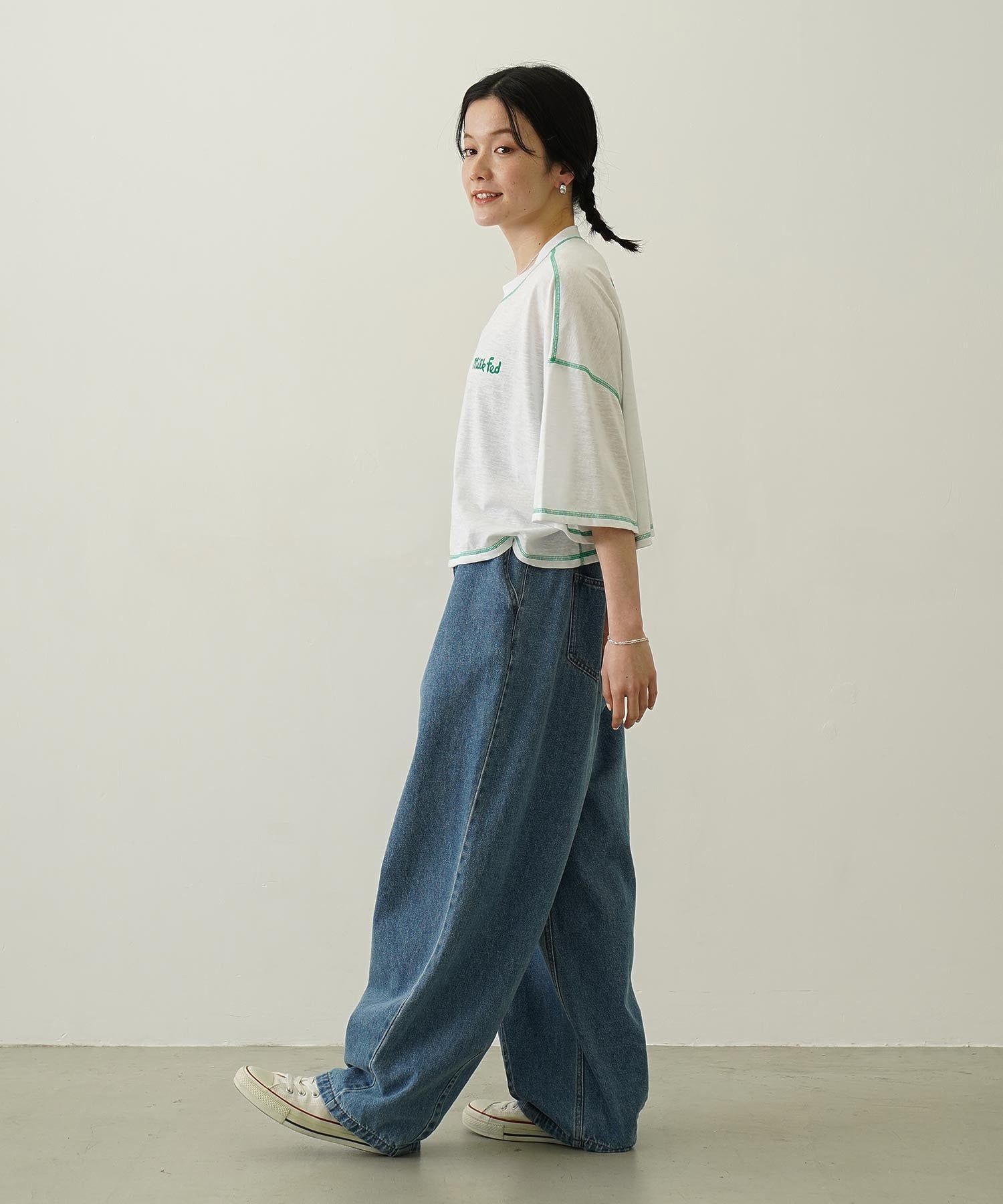 COLOR STITCH WIDE S/S TOP