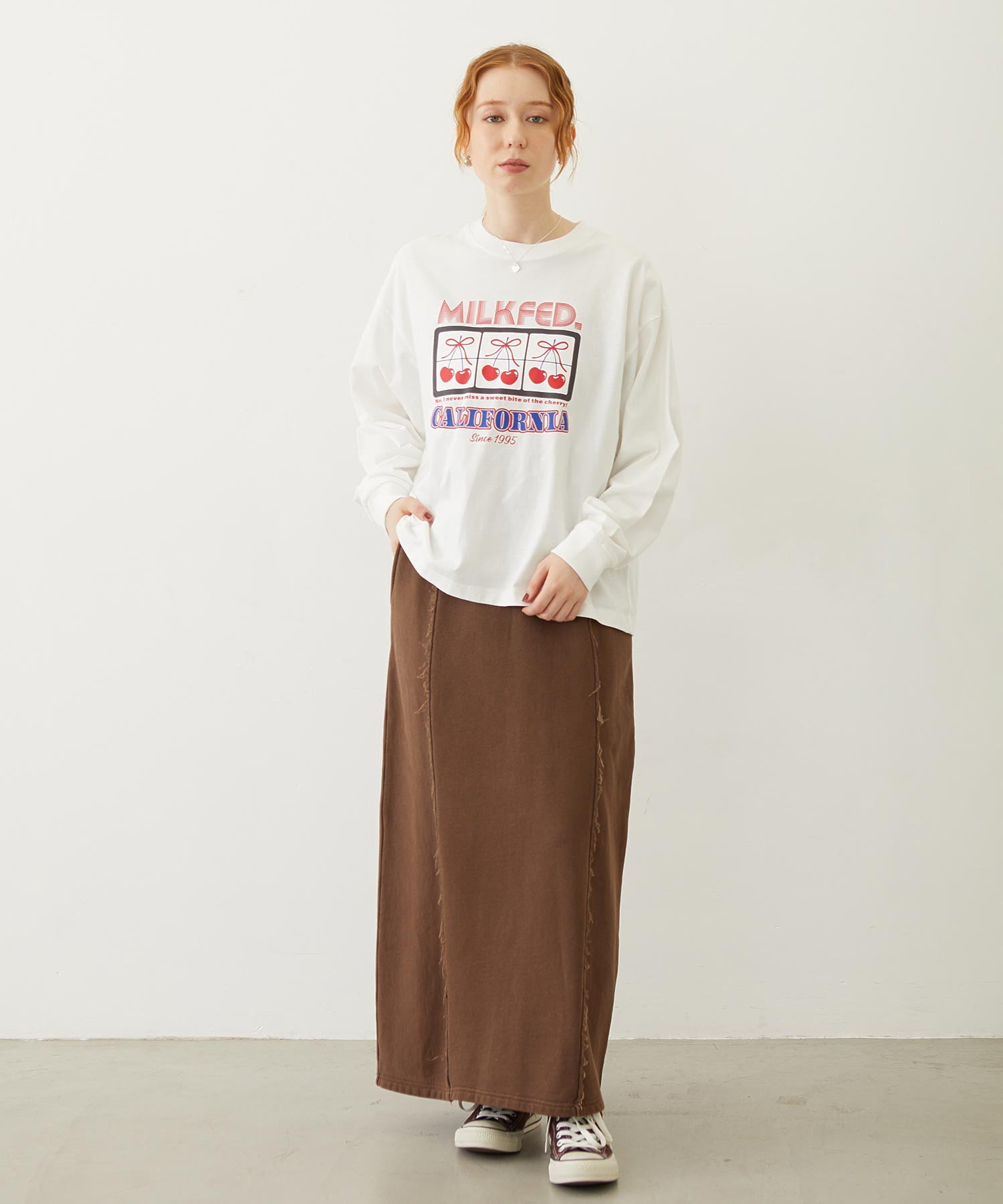 FADED SWEAT LONG SKIRT