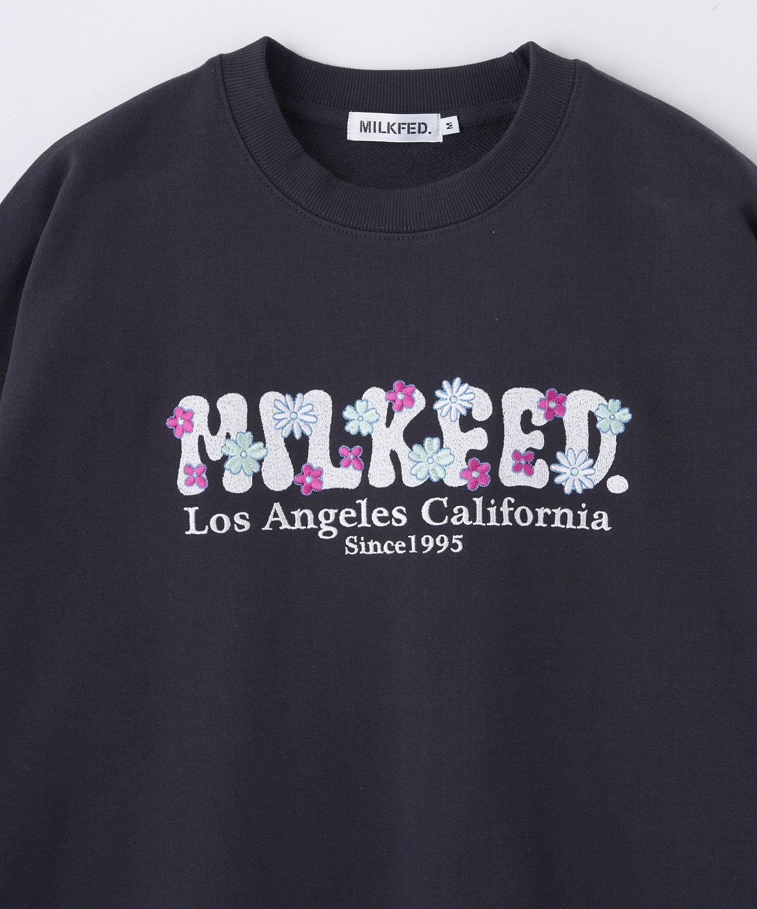 BLOOMING FLOWER EMBROIDERY SWEAT TOP