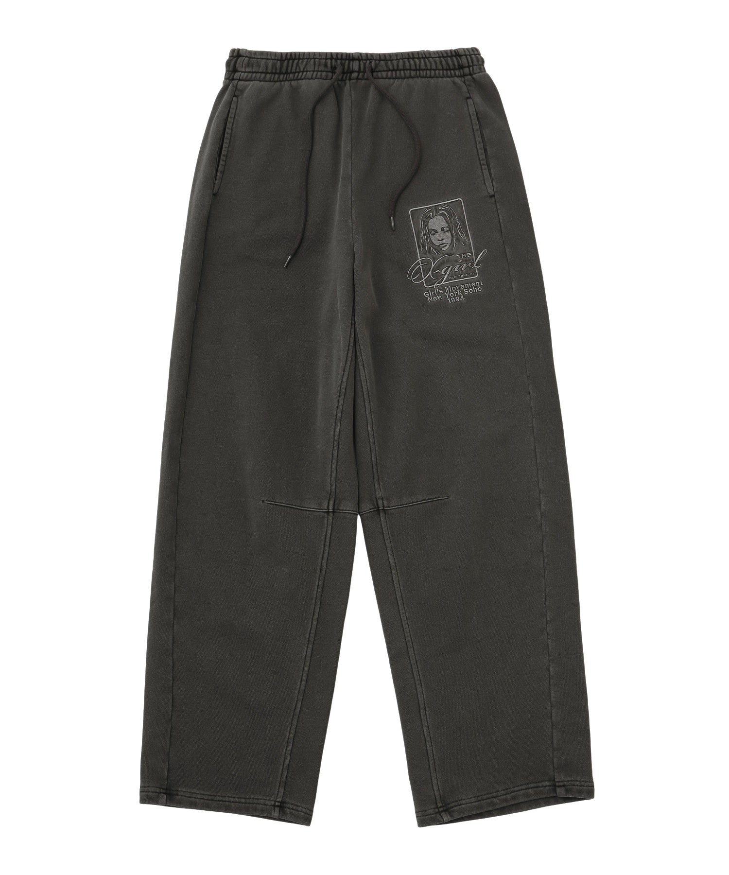 PIGMENT DYED FACE AND LOGO SQUARE PATCH SWEATPANTS