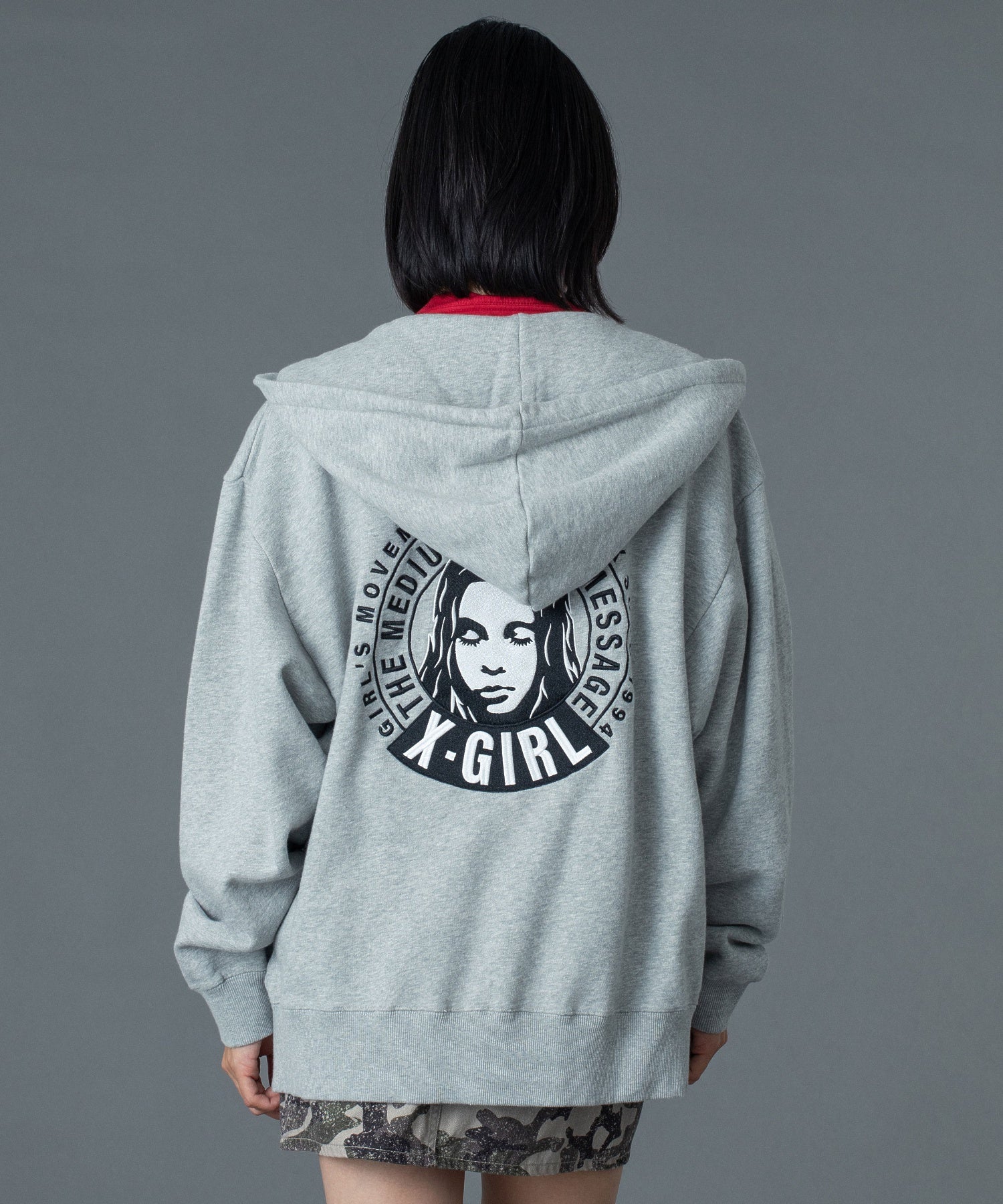 CIRCLE MESSAGE AND FACE ZIP UP SWEAT HOODIE