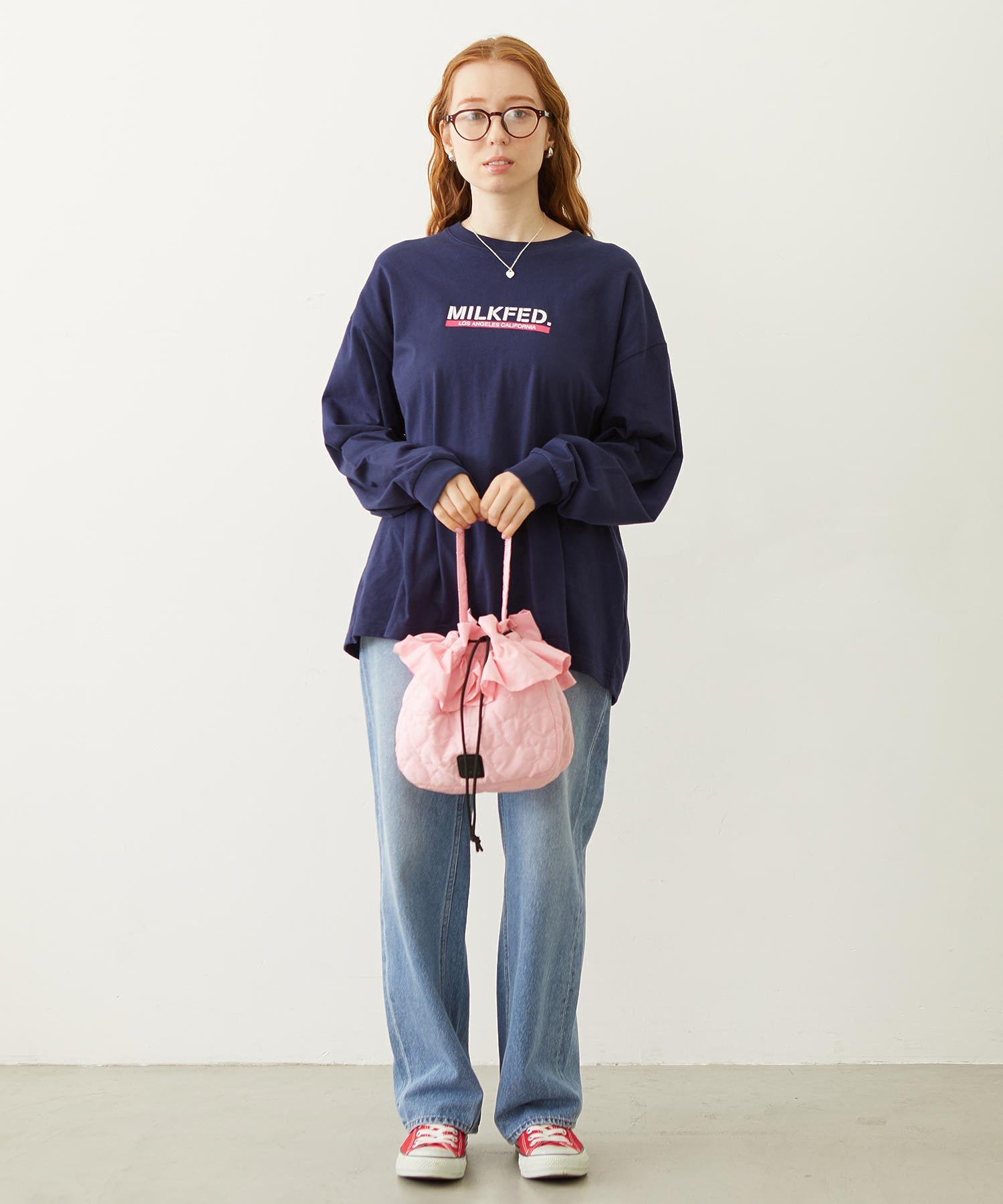 HEART QUILTED DRAWSTRING BAG