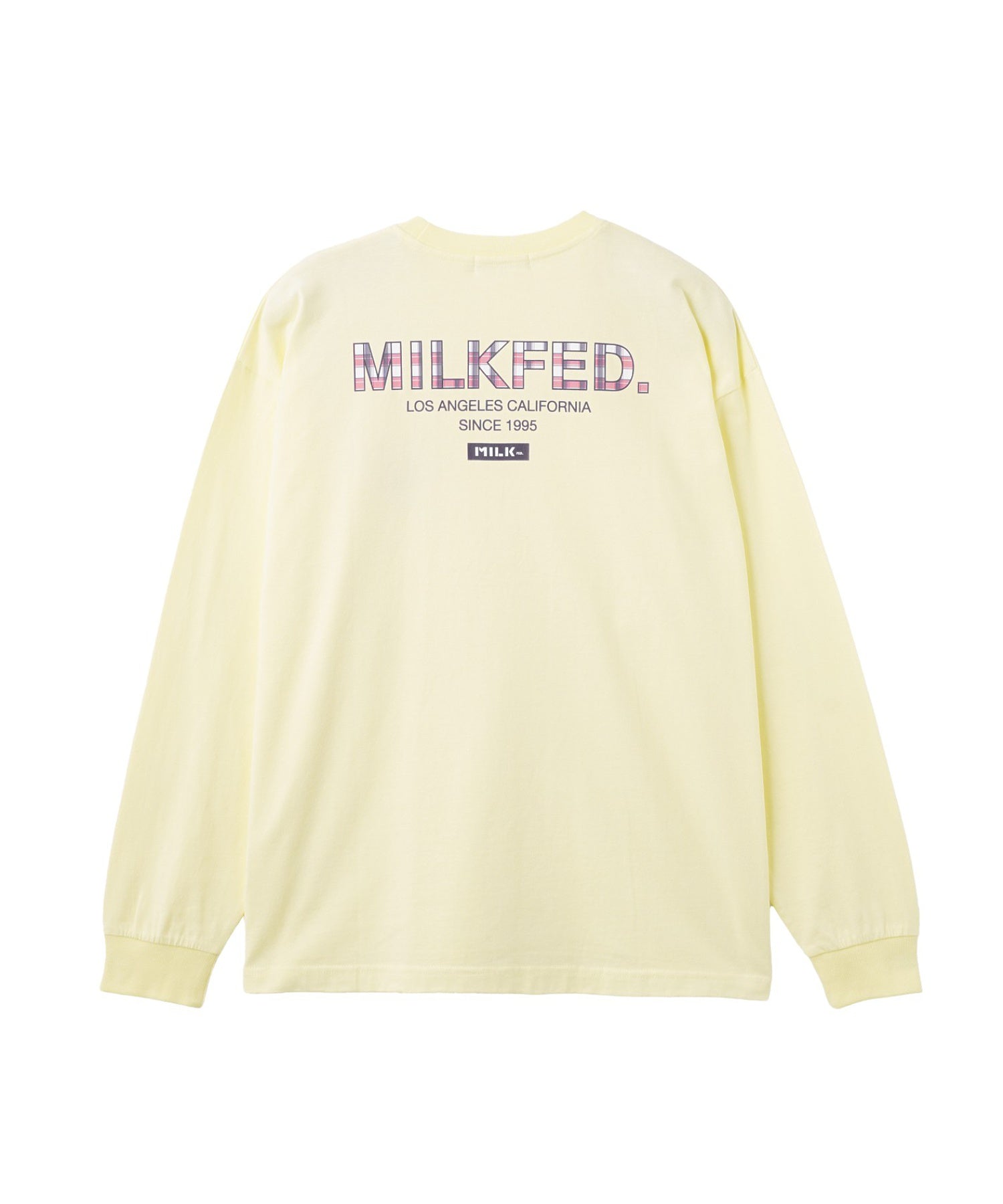 MILKFED. PLAID LOGO L/S TEE