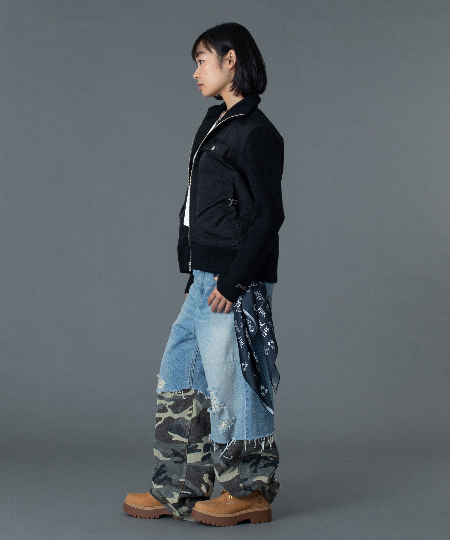 FADED CAMO LAYERED PANTS