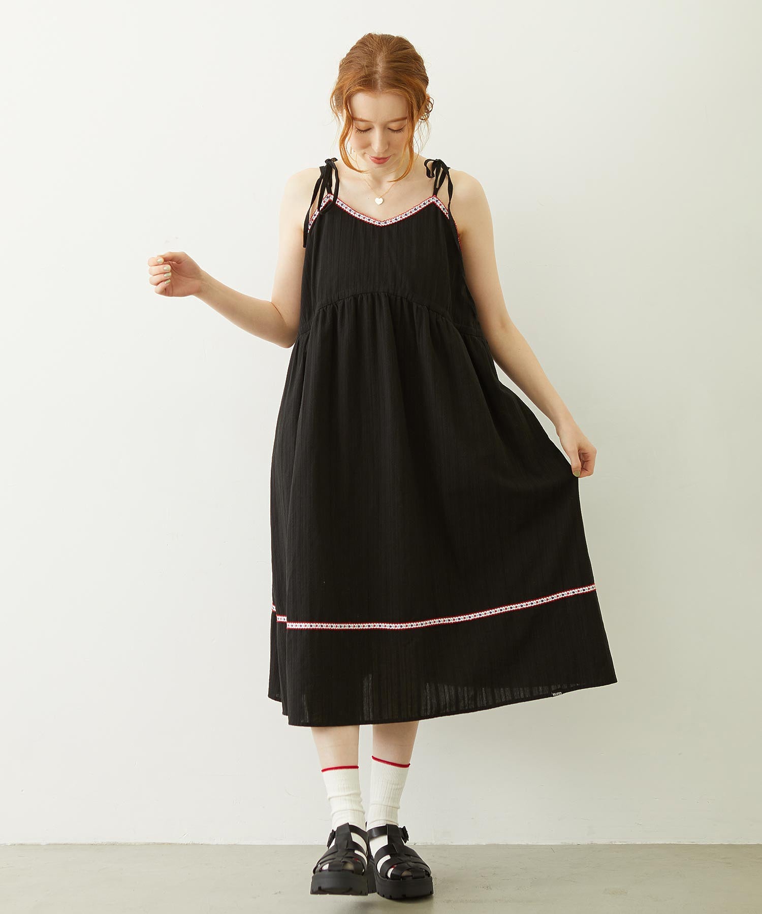 TYROLEAN TAPE CAMI DRESS