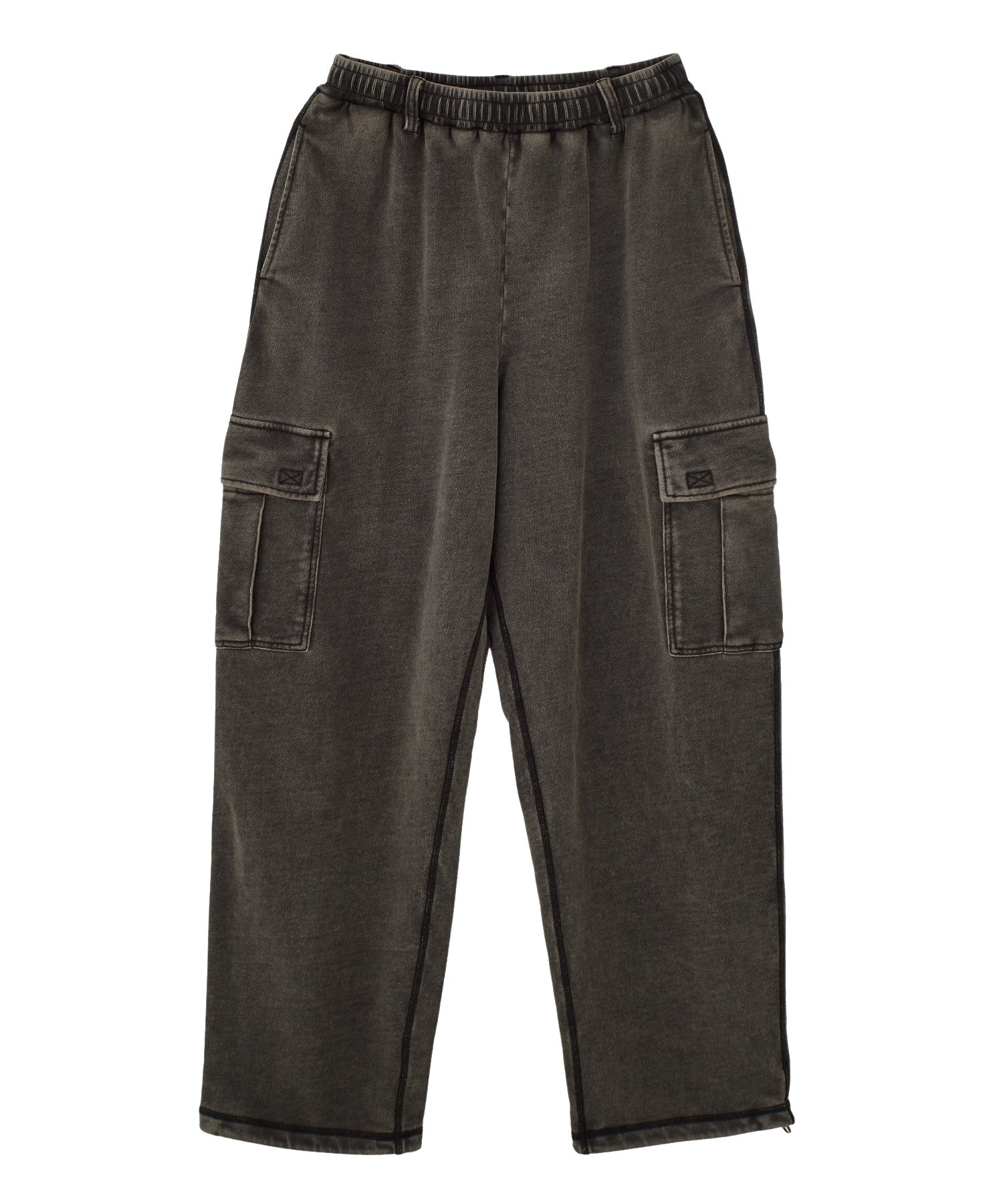 OVERDYED NUMBER PATCH CARGO SWEATPANTS