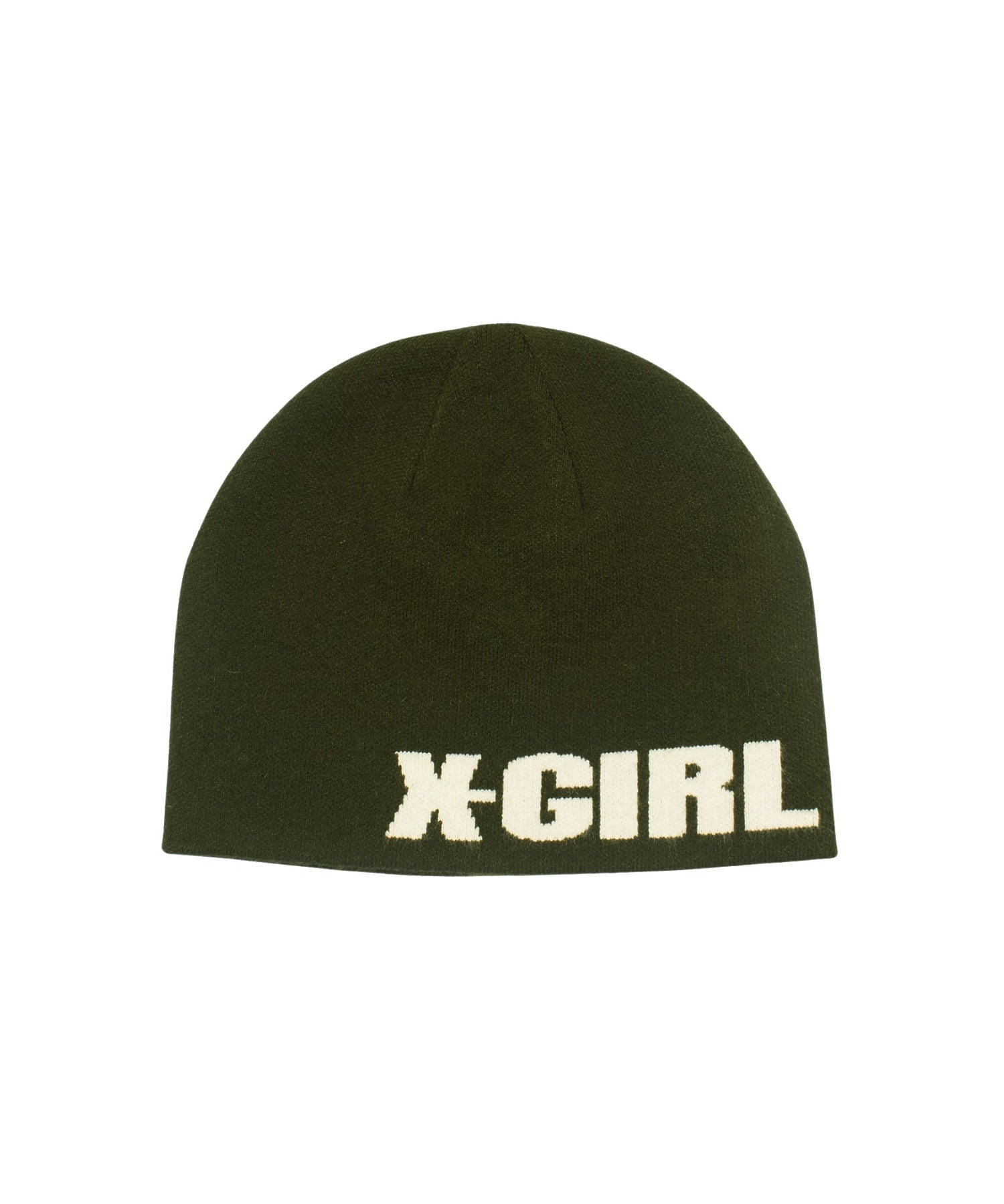 X-GIRL LOGO REVERSIBLE JACQUARD BEANIE
