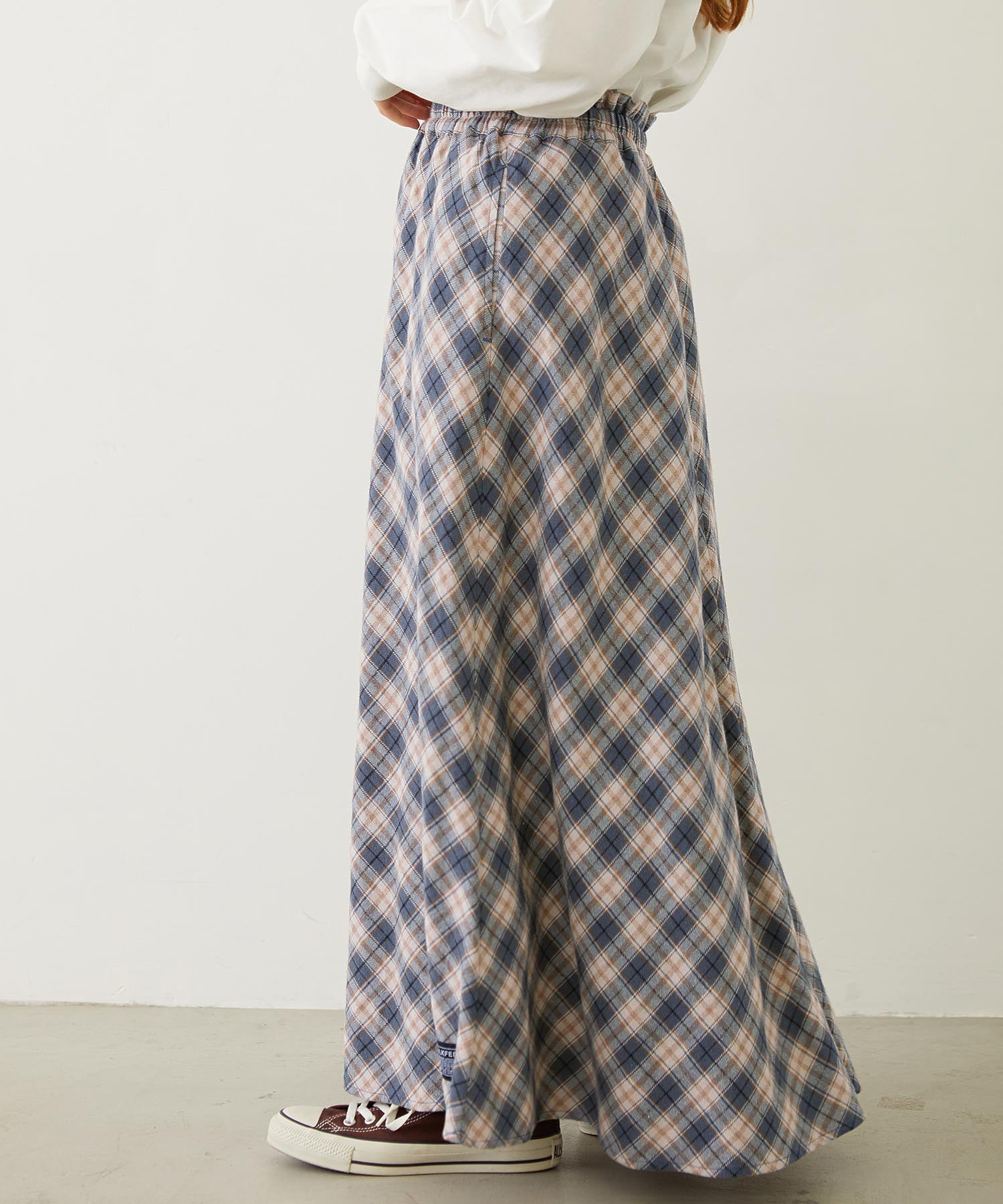 FLARE PLAID SKIRT