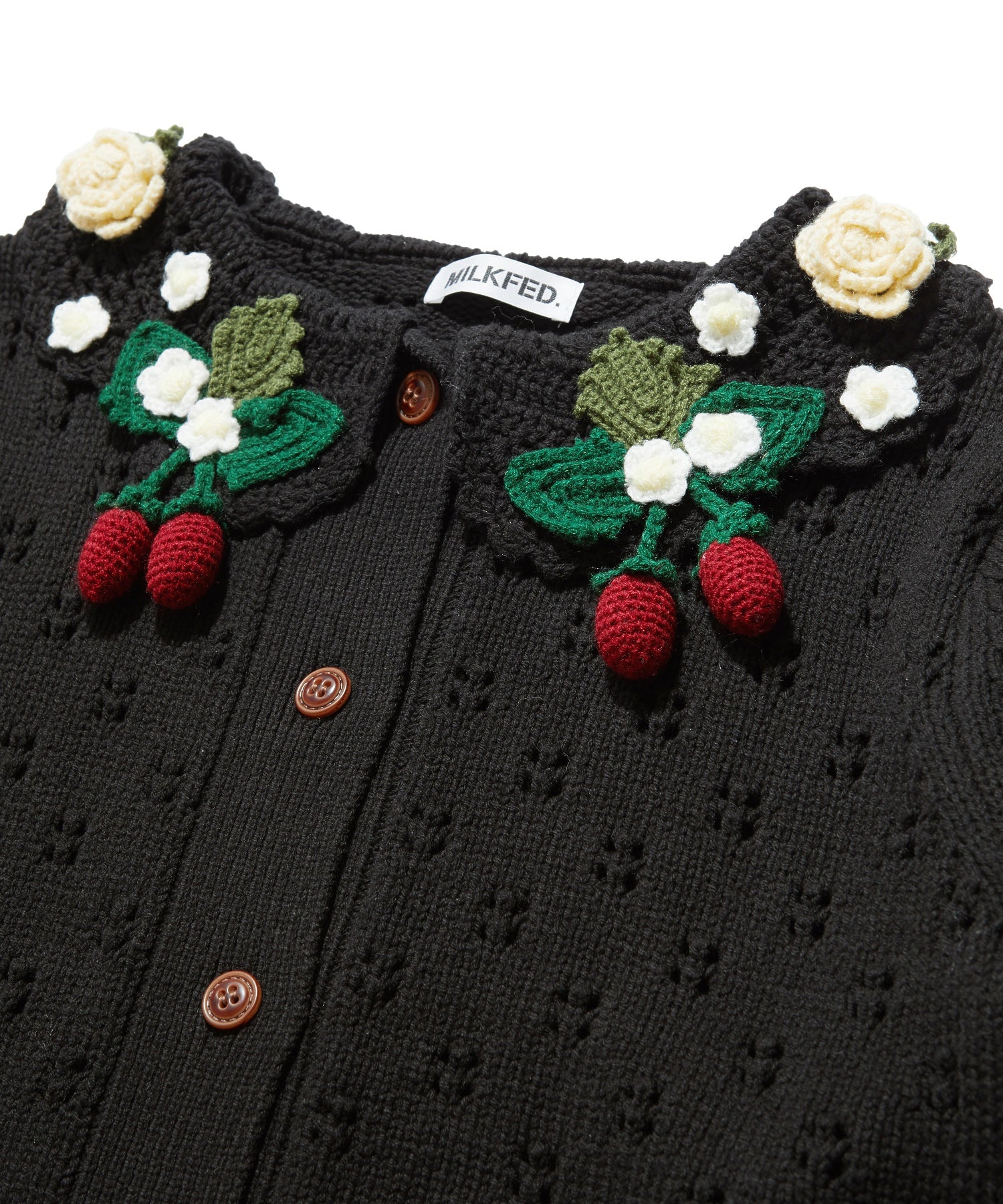 STRAWBERRY FLOWER KNIT CARDIGAN
