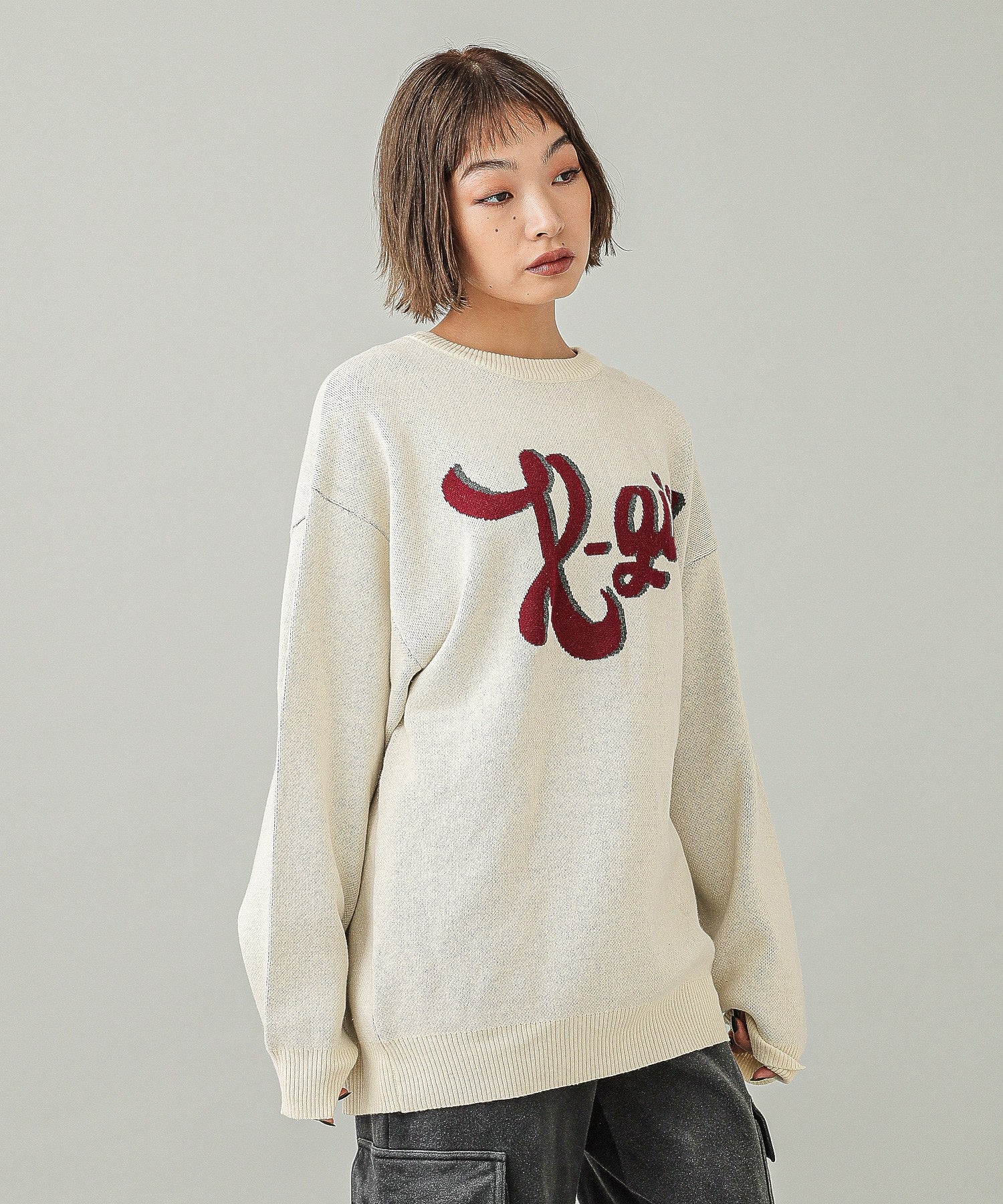 LOGO JACQUARD KNIT TOP