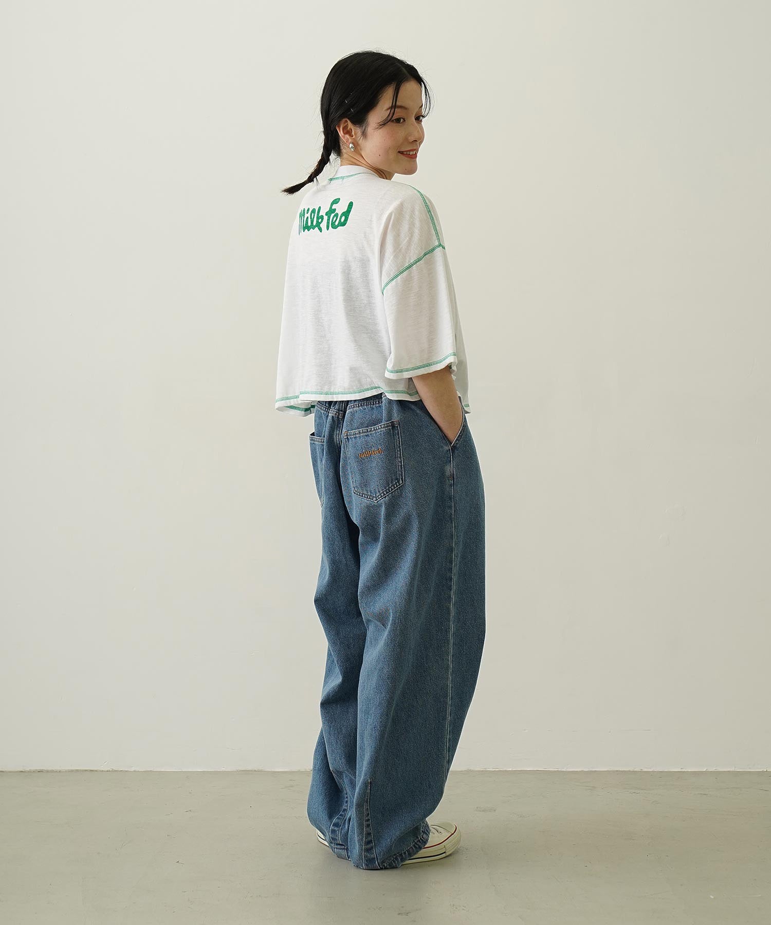 COLOR STITCH WIDE S/S TOP