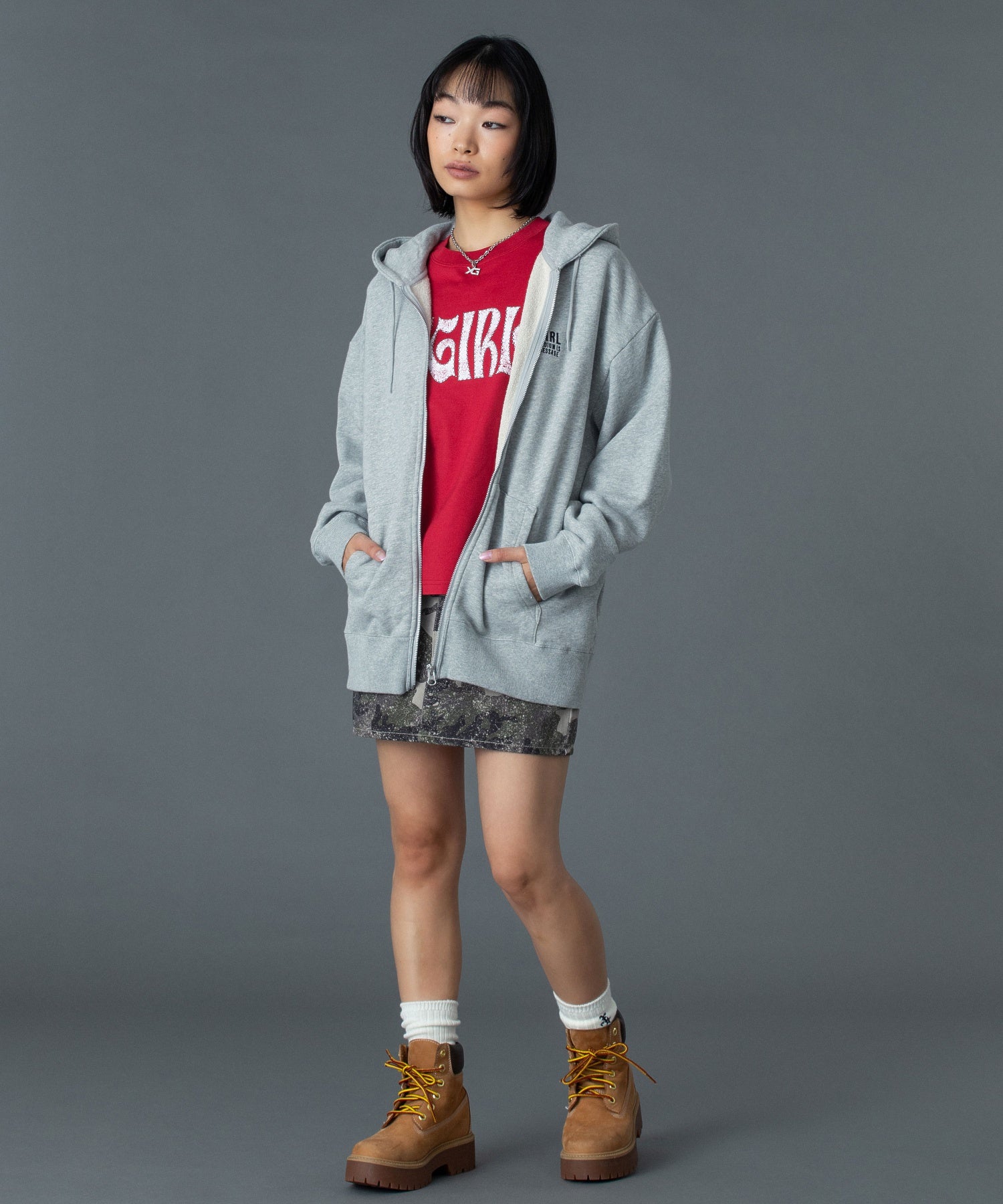 CIRCLE MESSAGE AND FACE ZIP UP SWEAT HOODIE