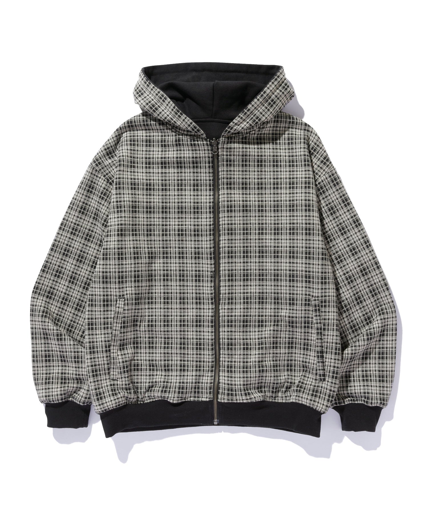 REVERSIBLE ZIP UP HOODED SWEATSHIRT