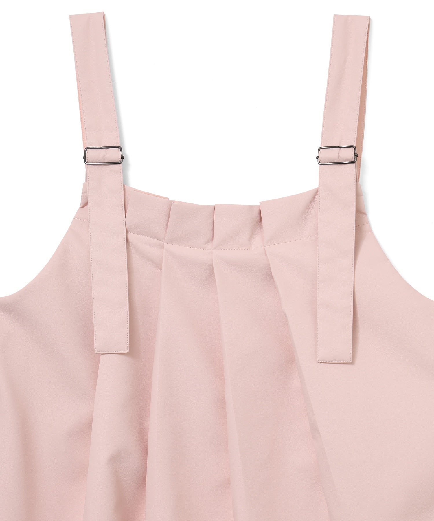 FAUX LEATHER TUCK DRESS