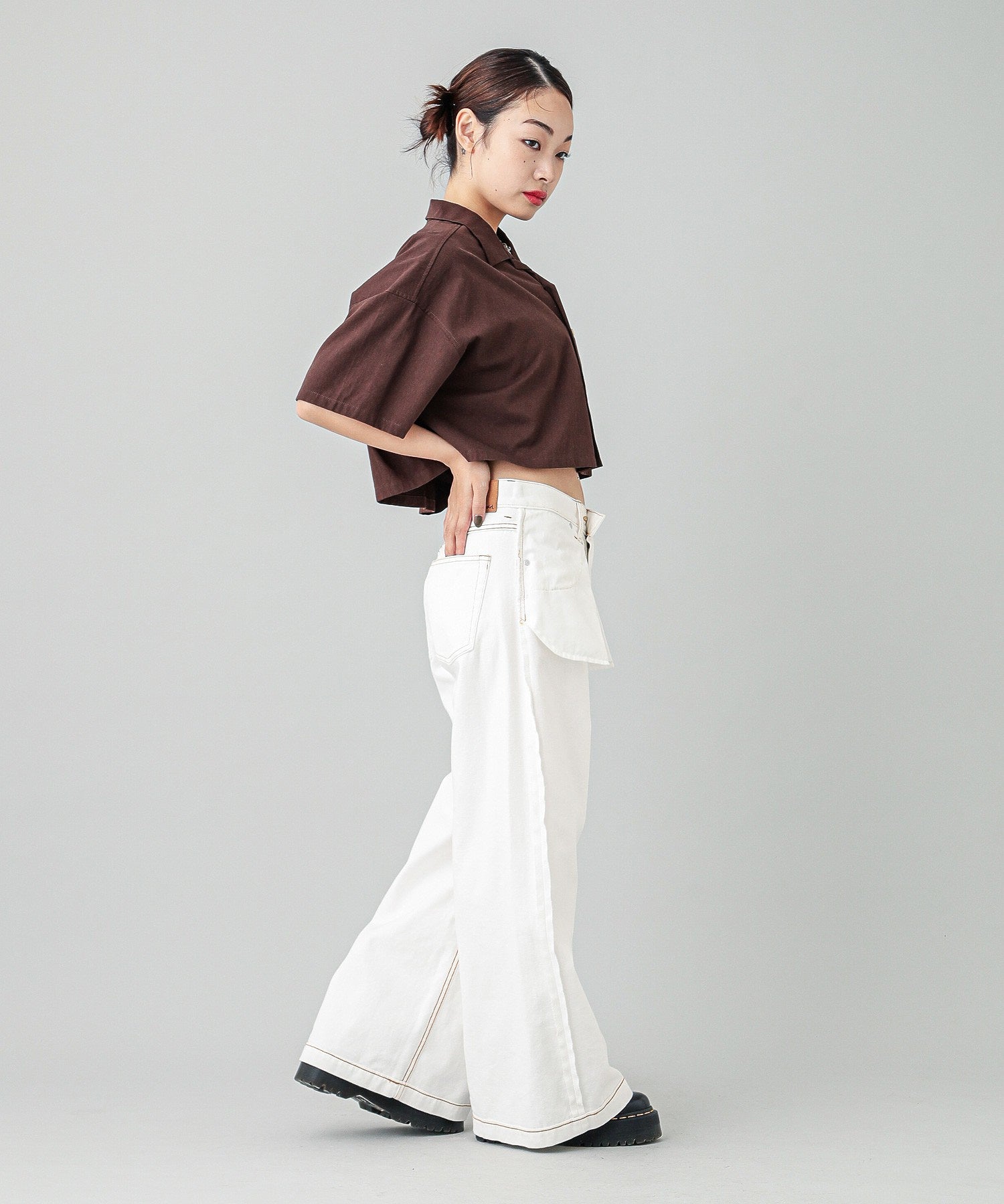 REVERSIBLE WIDE LEG PANTS