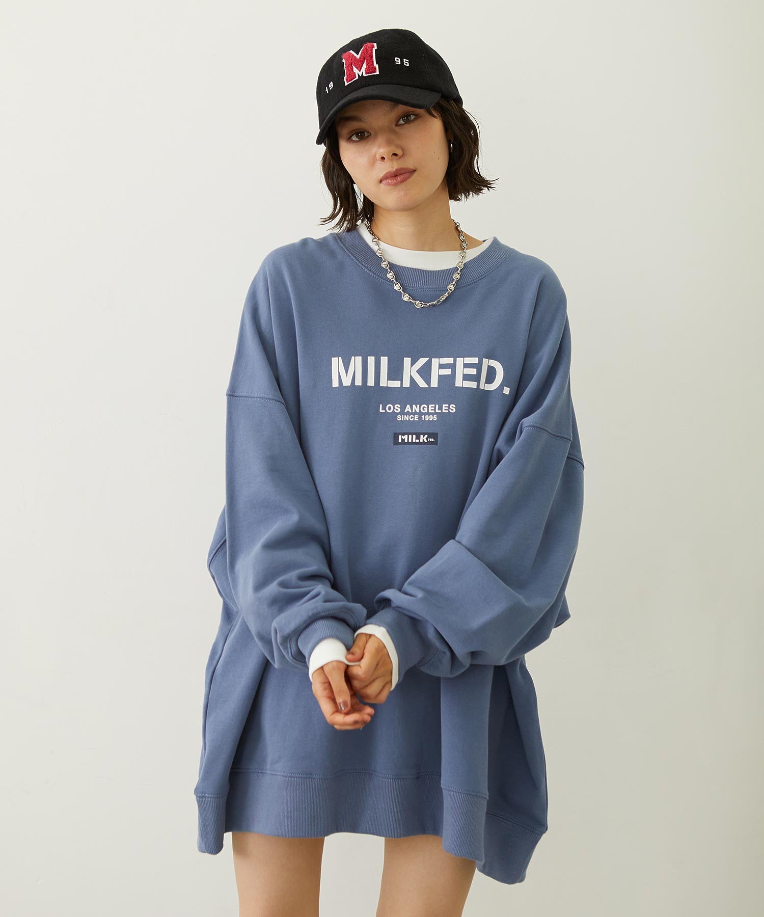 STENCIL AND BAR LOGO BIG SWEAT TOP