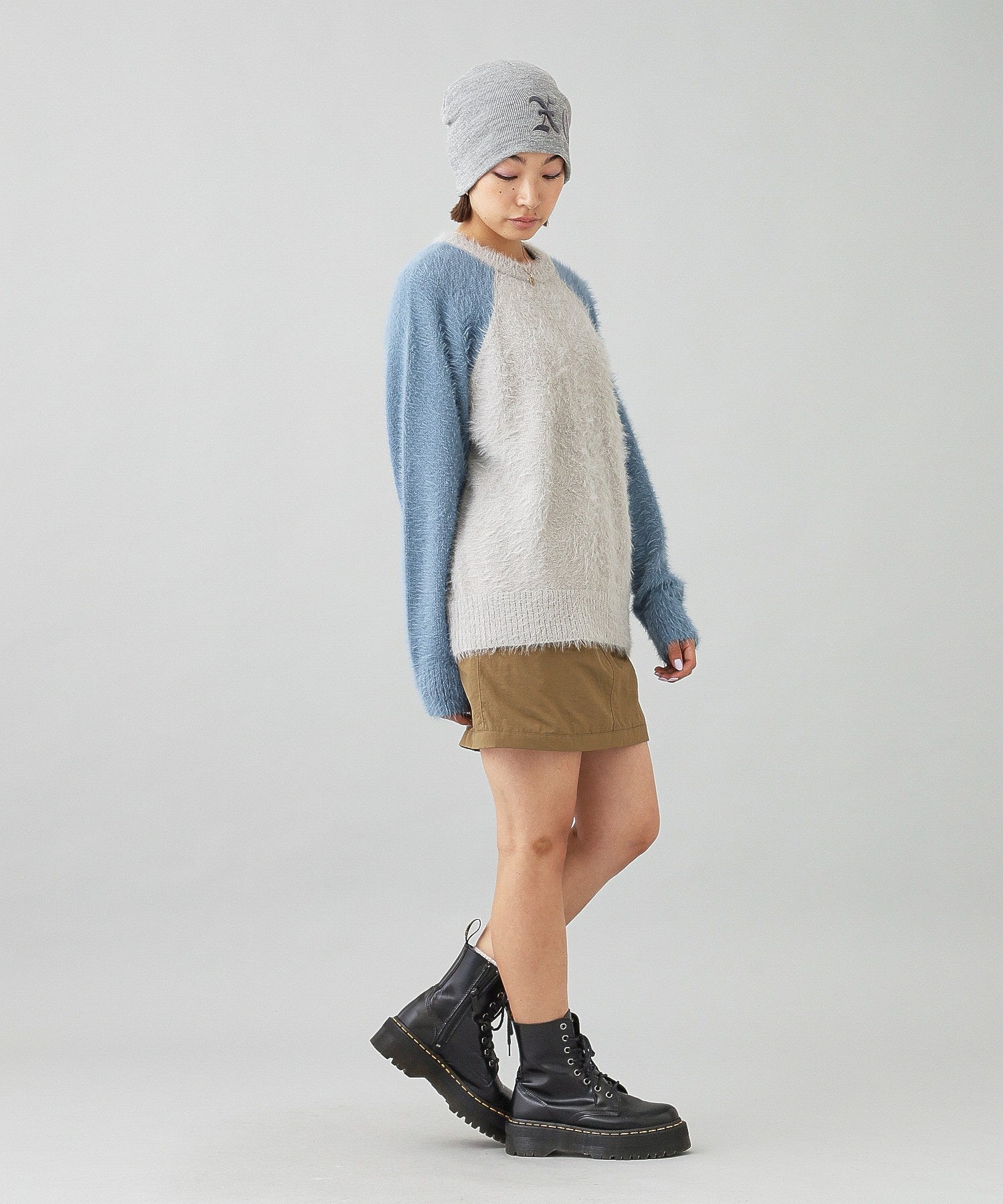 SHAGGY KNIT RAGLAN SLEEVE TOP