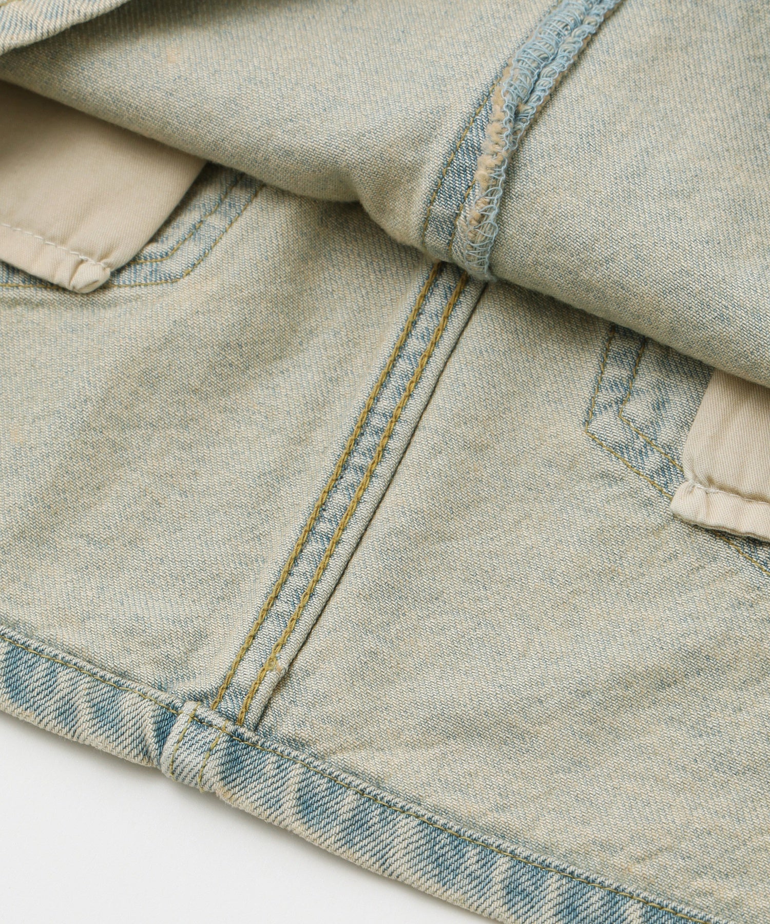 CURSIVE LOGO DENIM MINI SKIRT