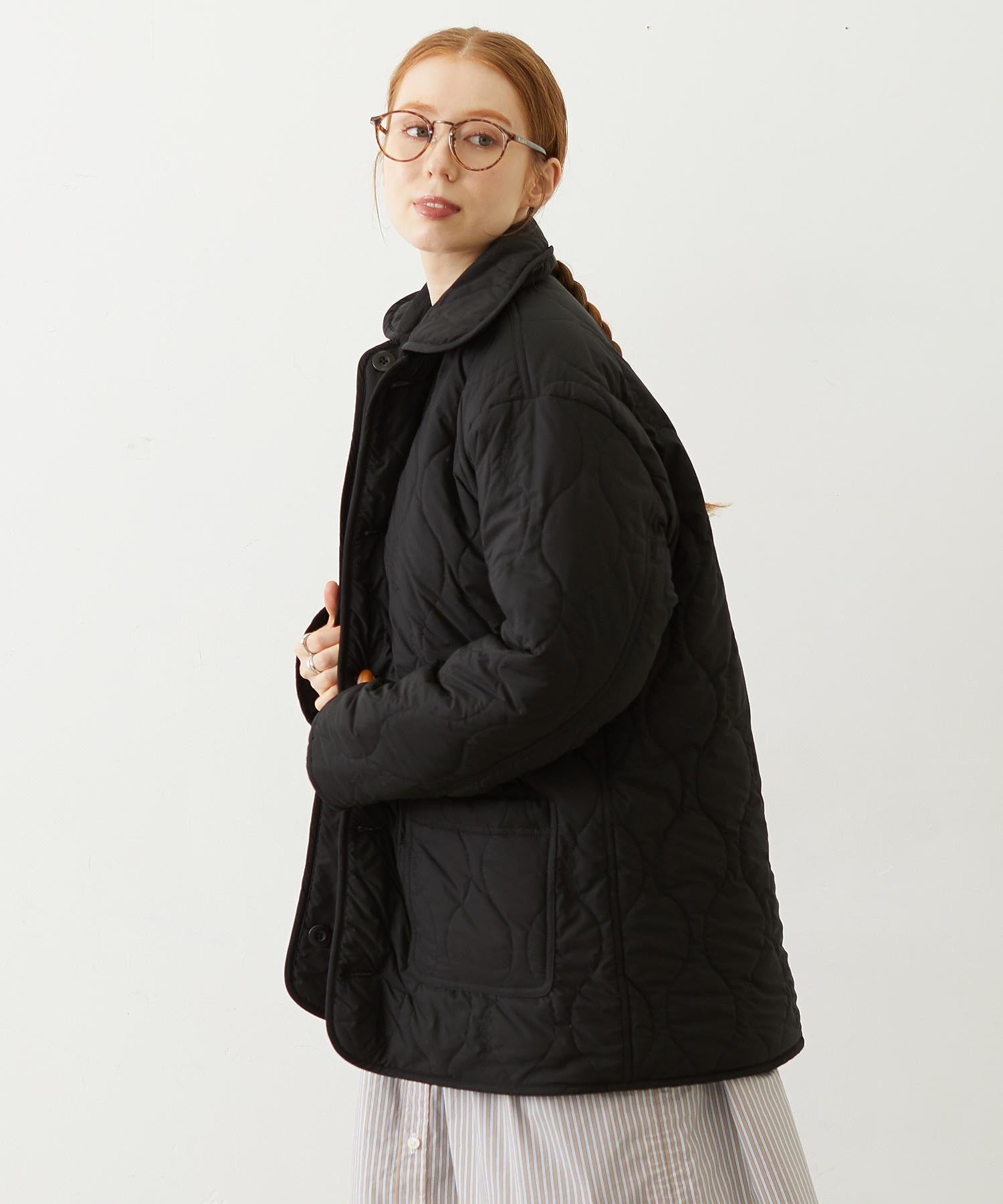 REVERSIBLE QUILTED LOGO LONG COAT