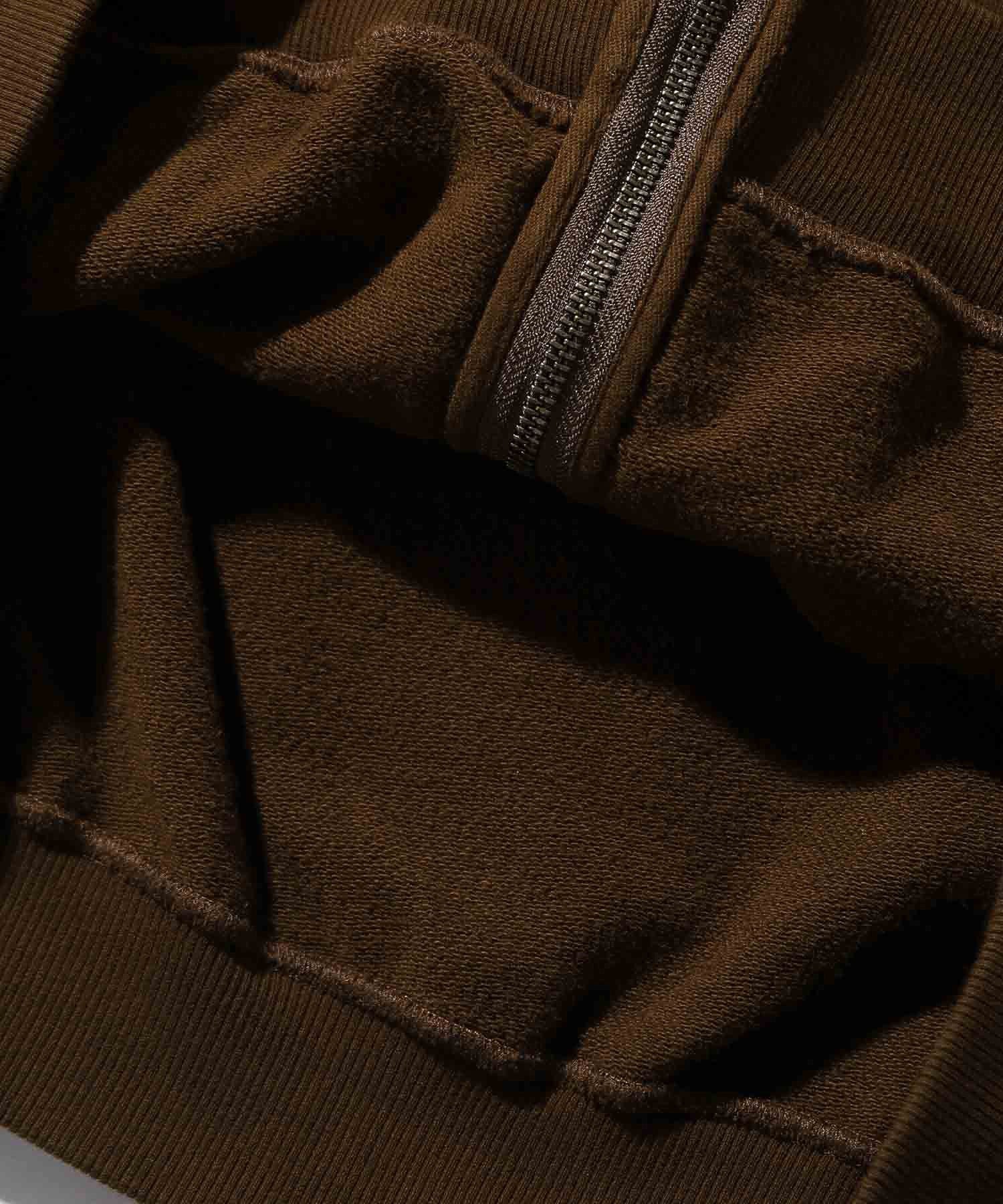 BACKSIDE SLANTED OG ZIP HOODED SWEATSHIRT