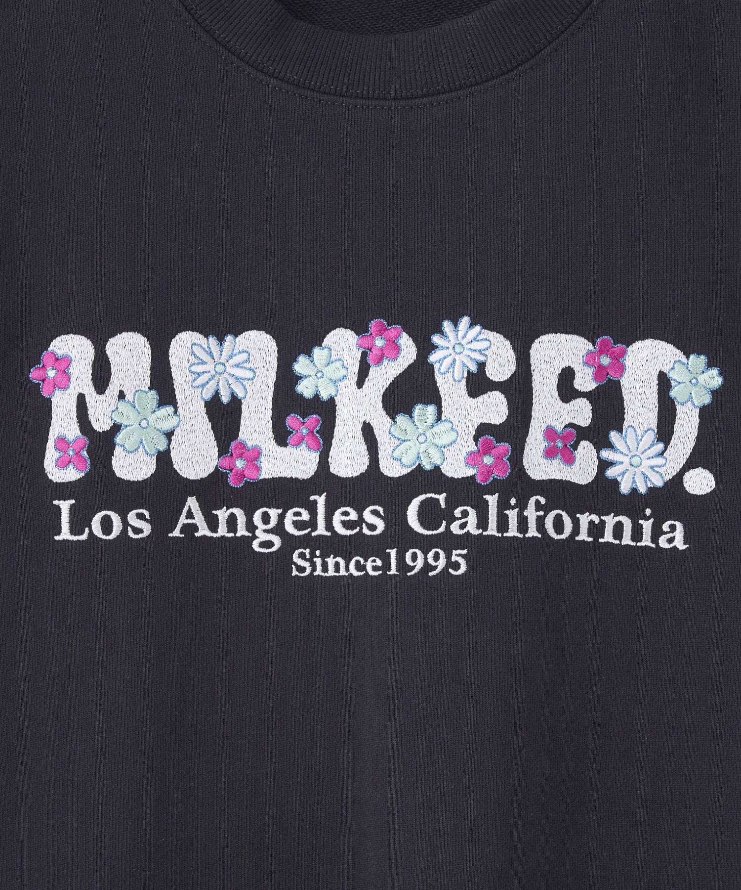 BLOOMING FLOWER EMBROIDERY SWEAT TOP