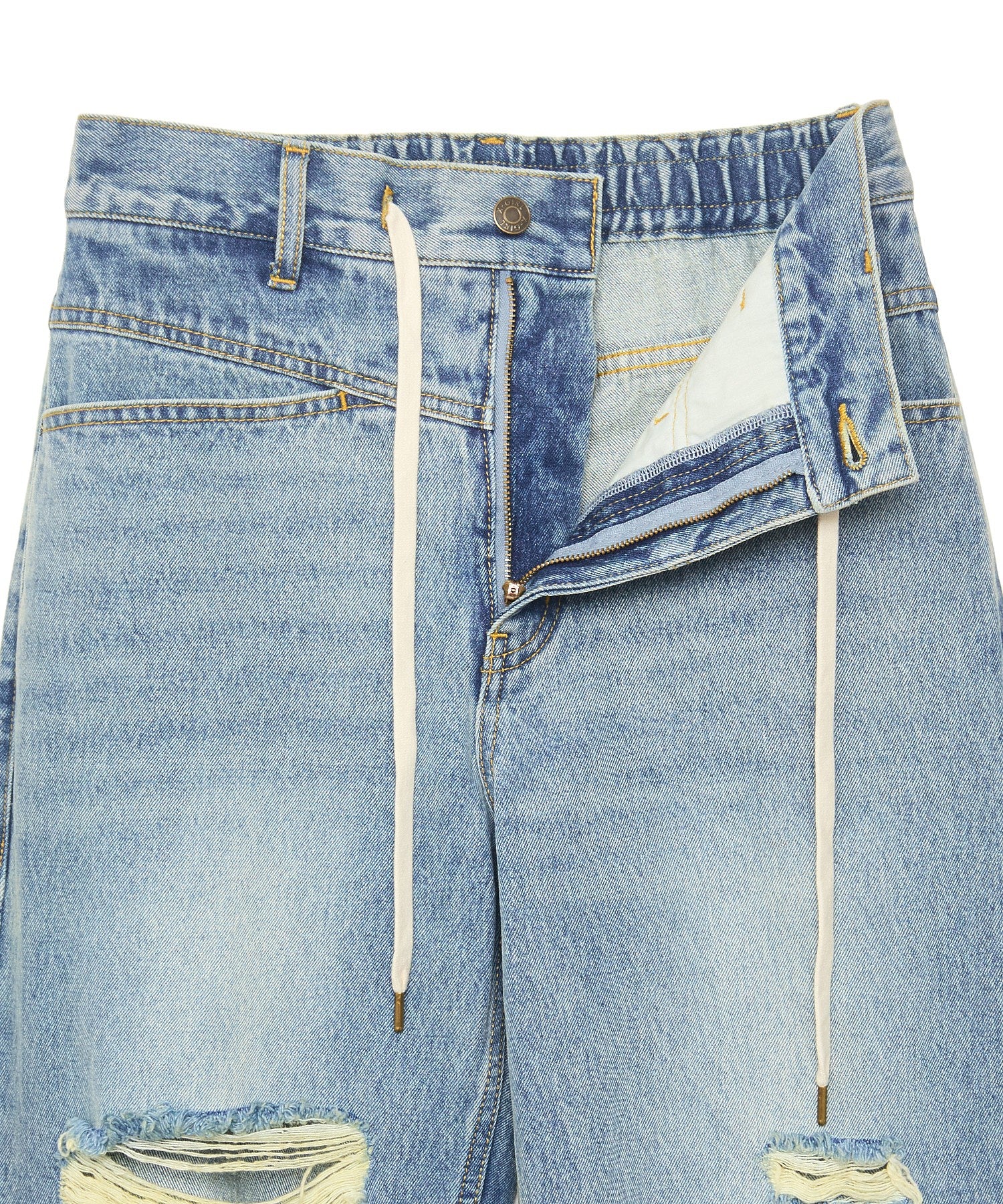 DRAWSTRING DENIM PANTS
