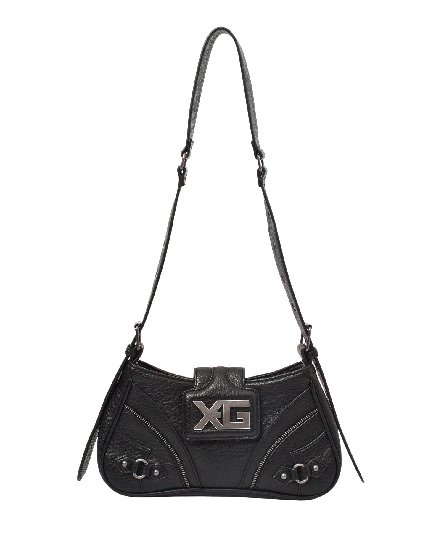XG EMBLEM BUCKLE PANELED SHOULDER BAG