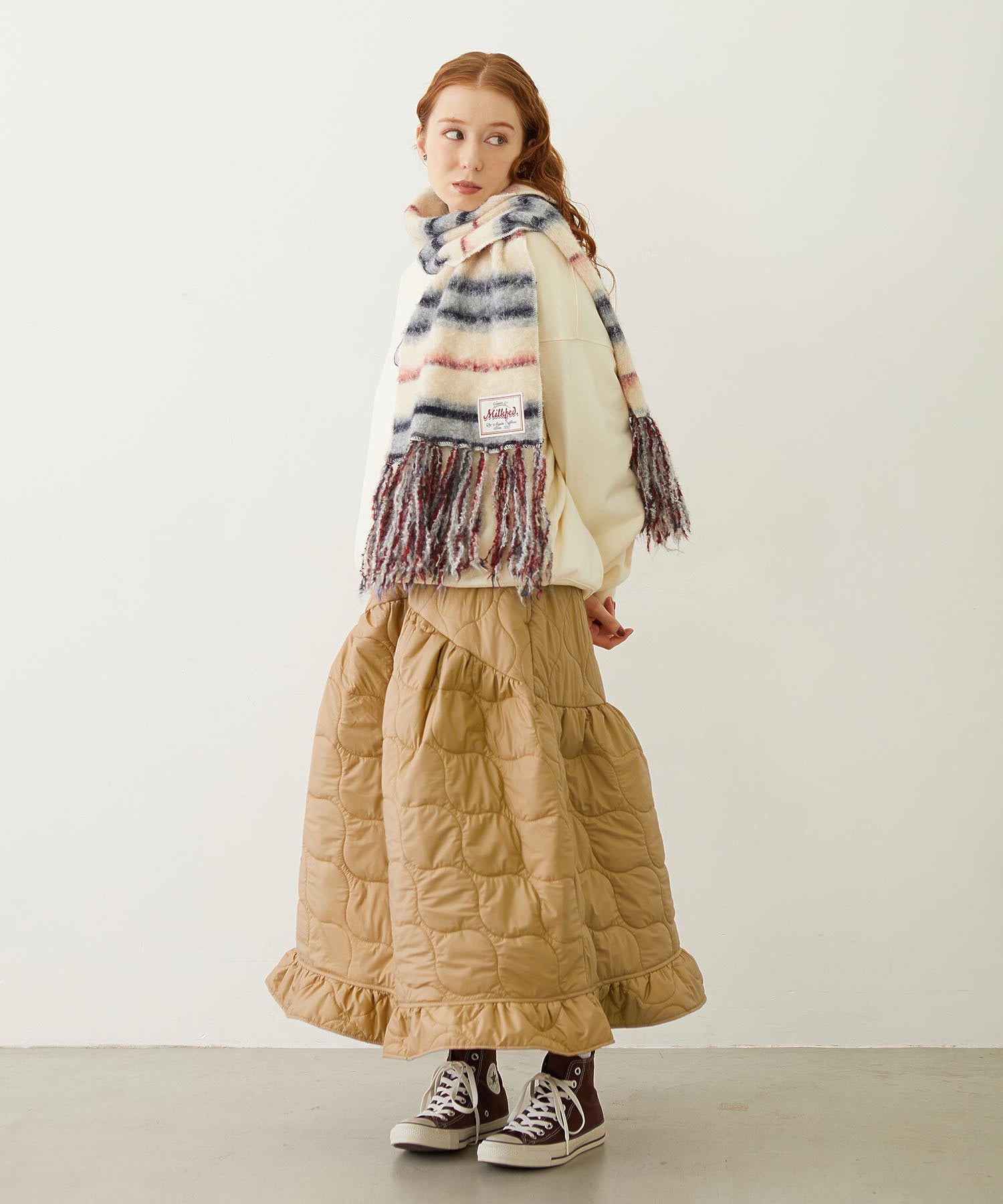 QUILTED FLARED SKIRT