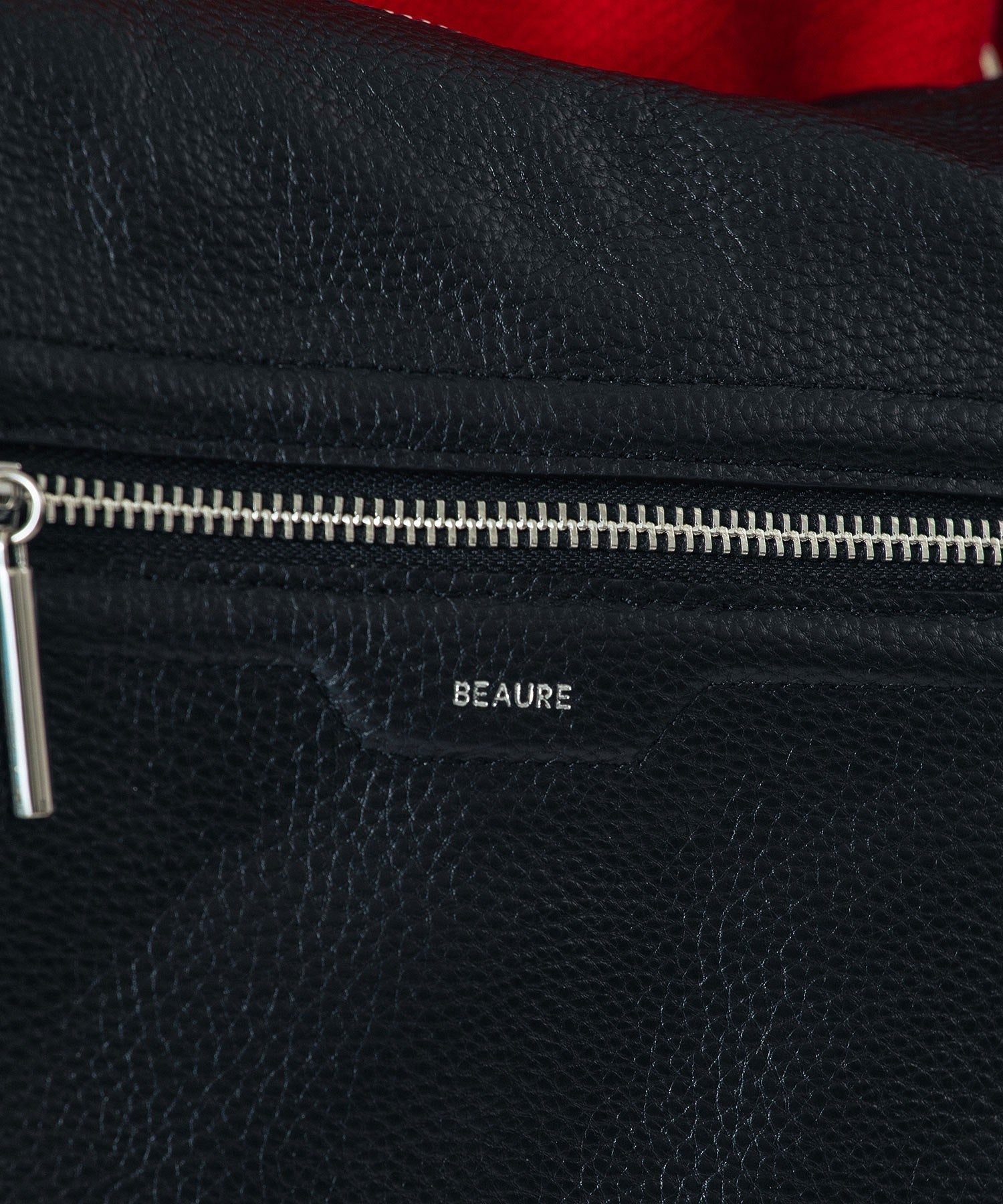 BEAURE/LEATHER BIG SHOULDER BAG