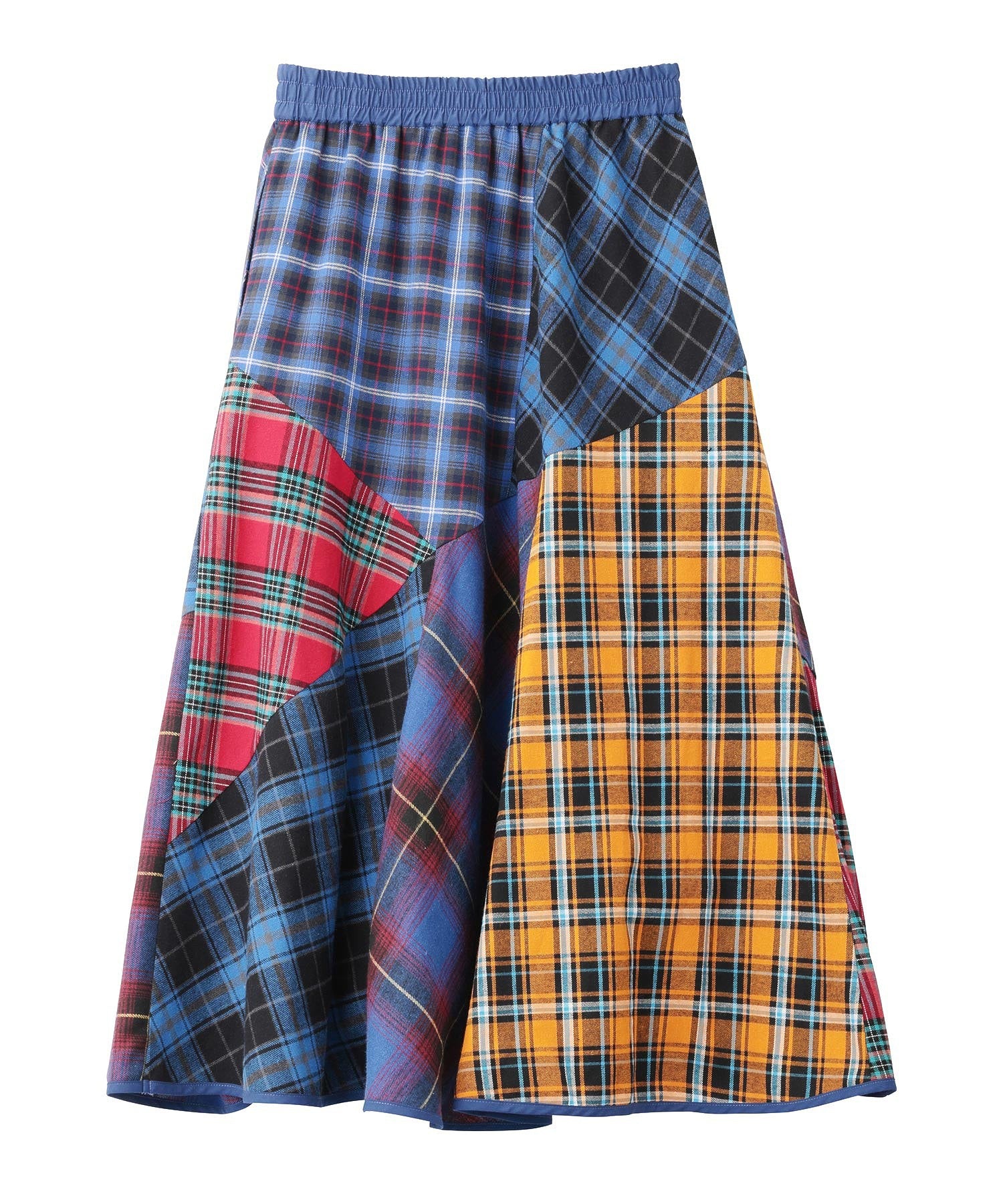 PLAID PATCHWORK SKIRT MILKFED.