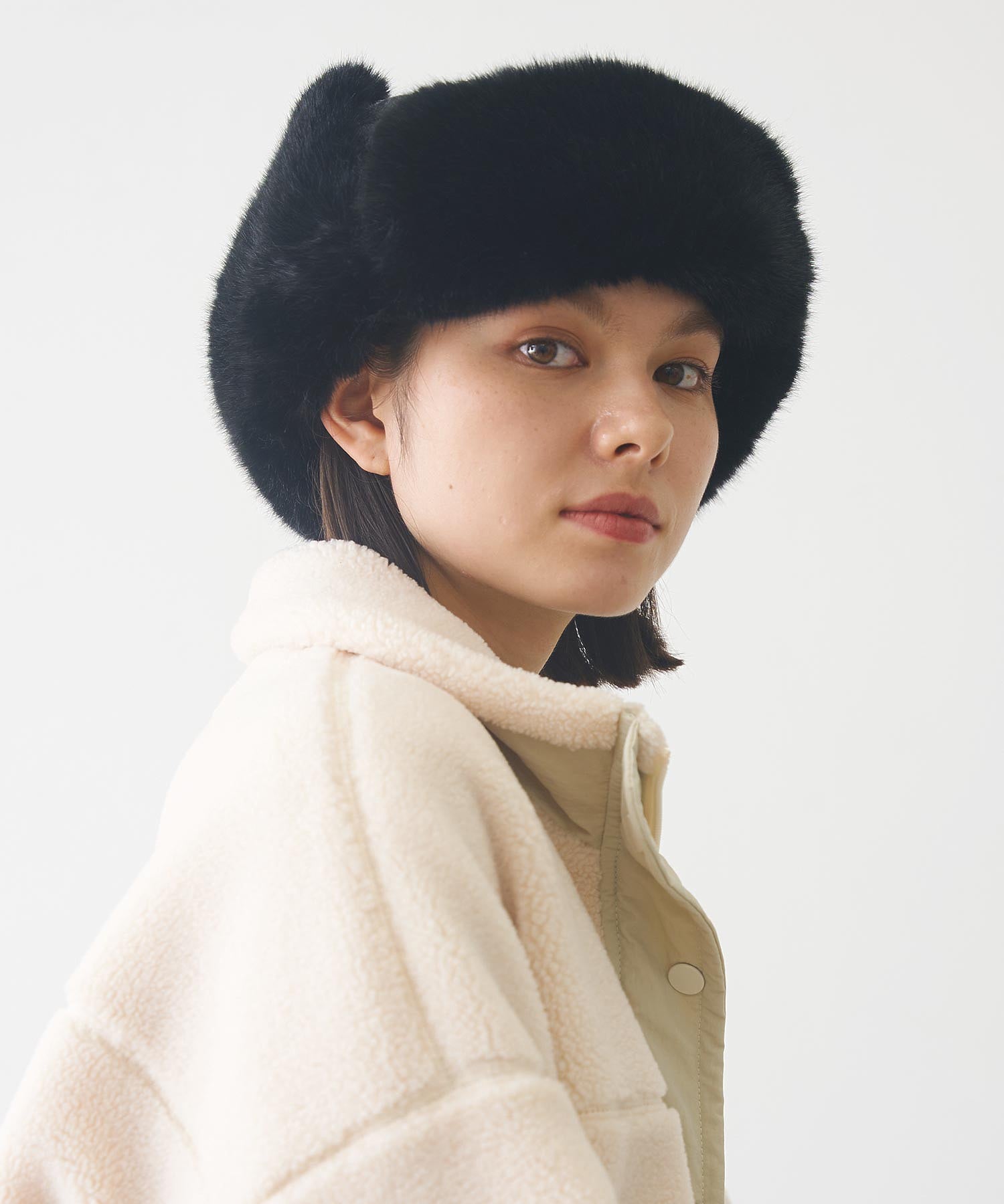 FAUX FUR FLIGHT HAT