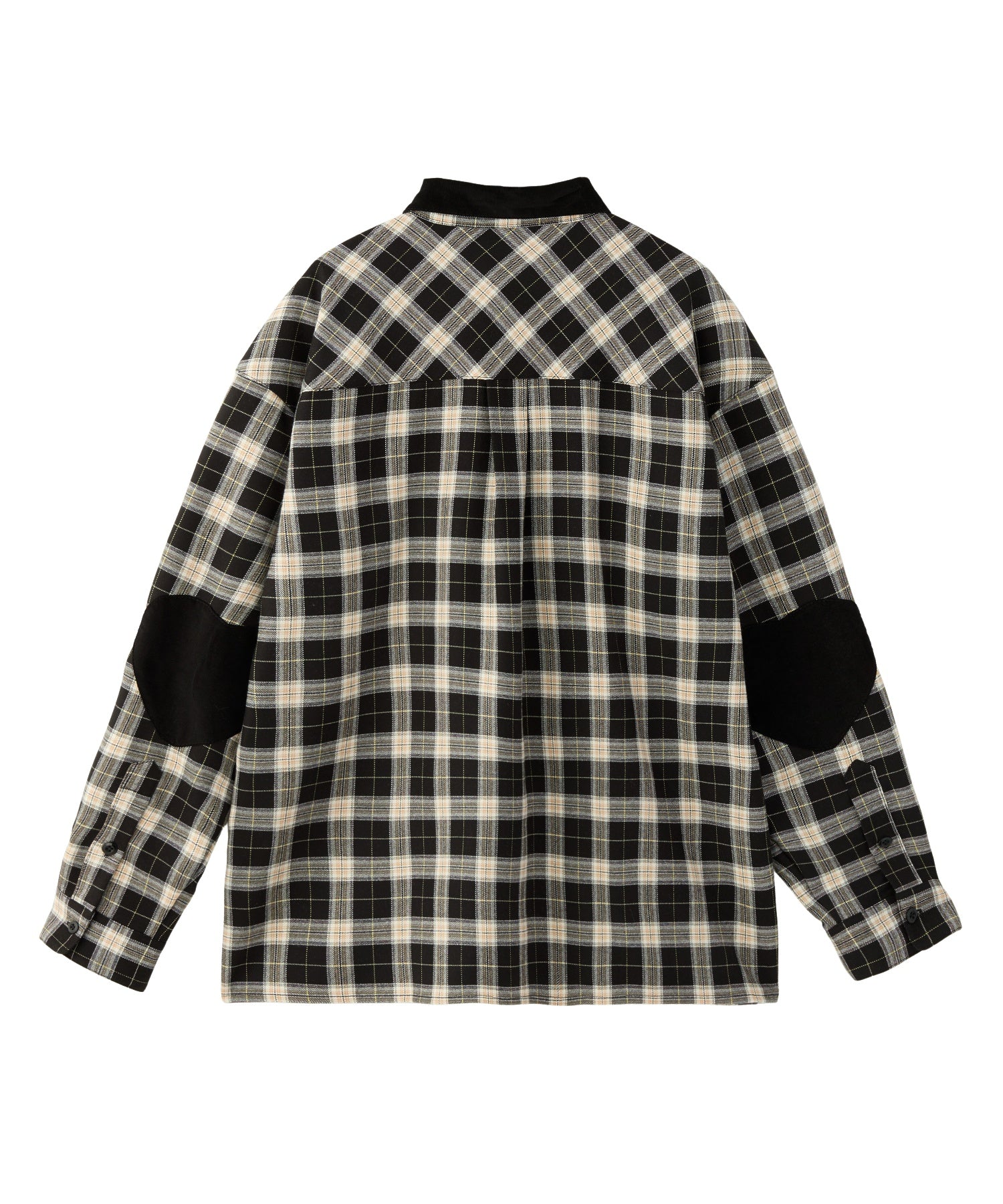 HEART ELBOW PATCH PLAID SHIRT