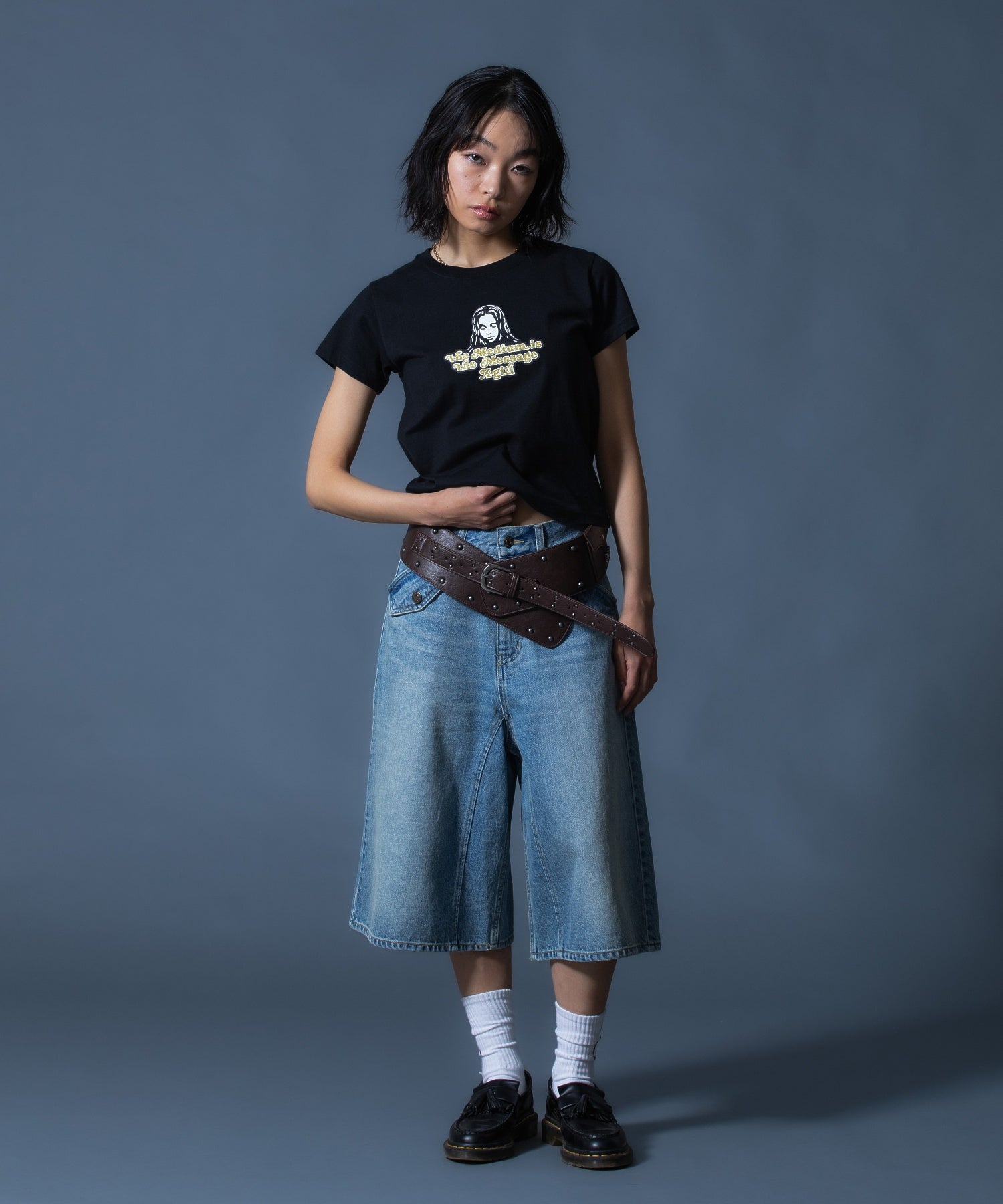 STUDDED THICK BELT