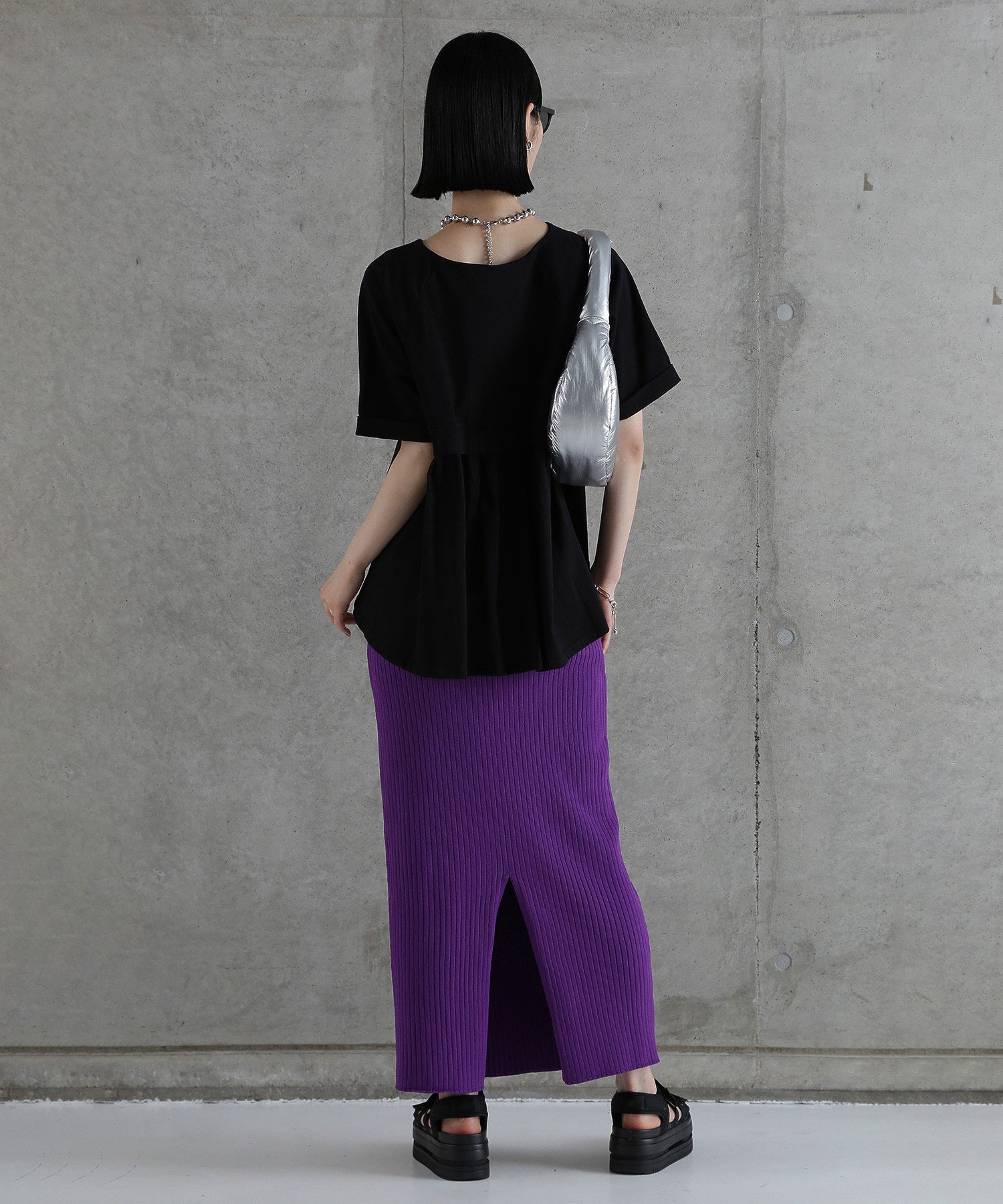 リブニットスカート