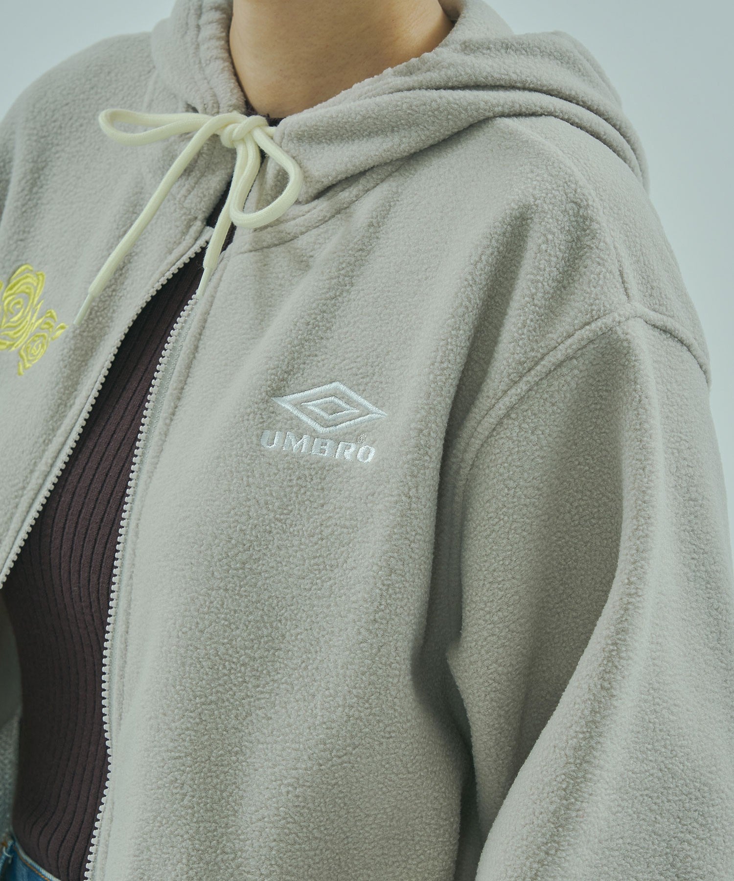 UMBRO × ROSE BUD/ZIP-UP FLEECE HOODIE