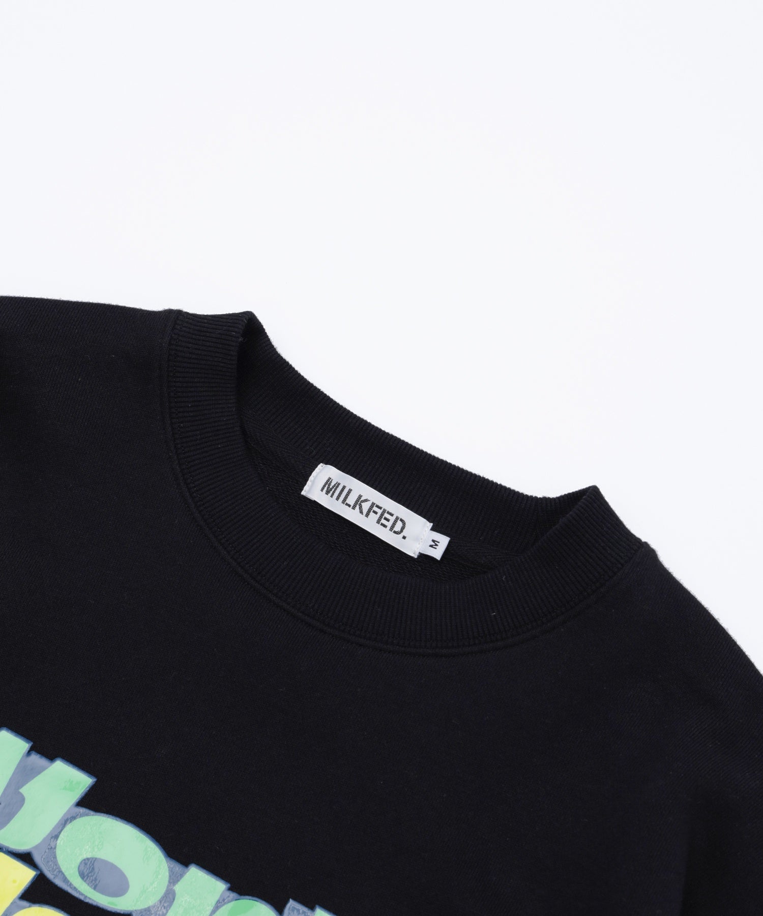 THREE-TIERED LOGO CLEAR PRINT SHORT CREW SWEAT