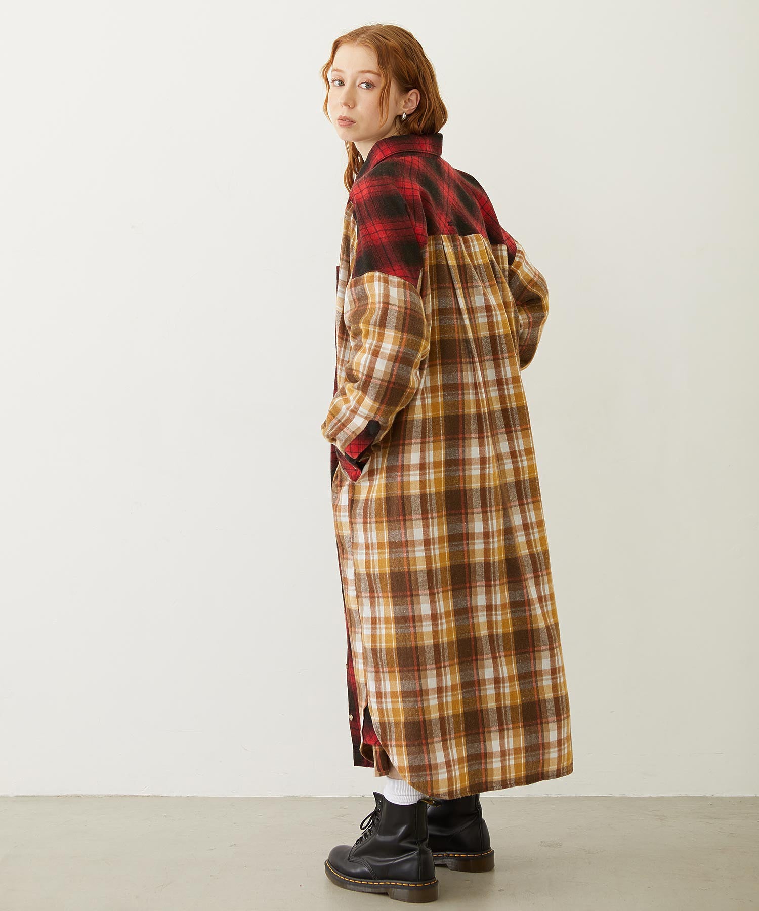 WASHED PANEL SHIRT DRESS