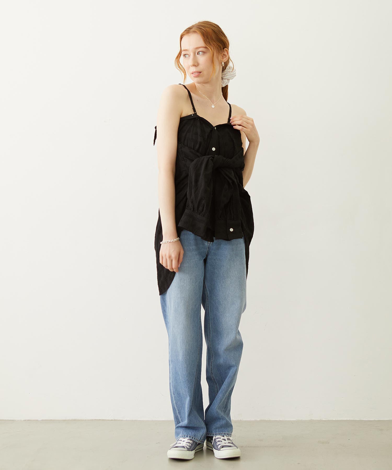 MILKFED. EMBROIDERED DENIM PANTS