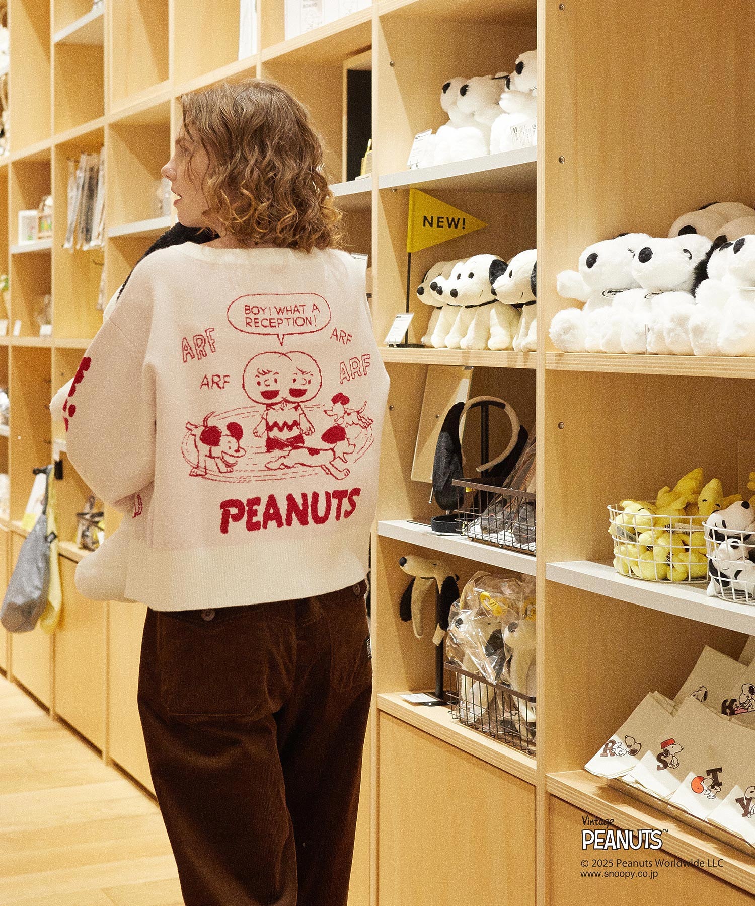 MILKFED. × PEANUTS KNIT CARDIGAN
