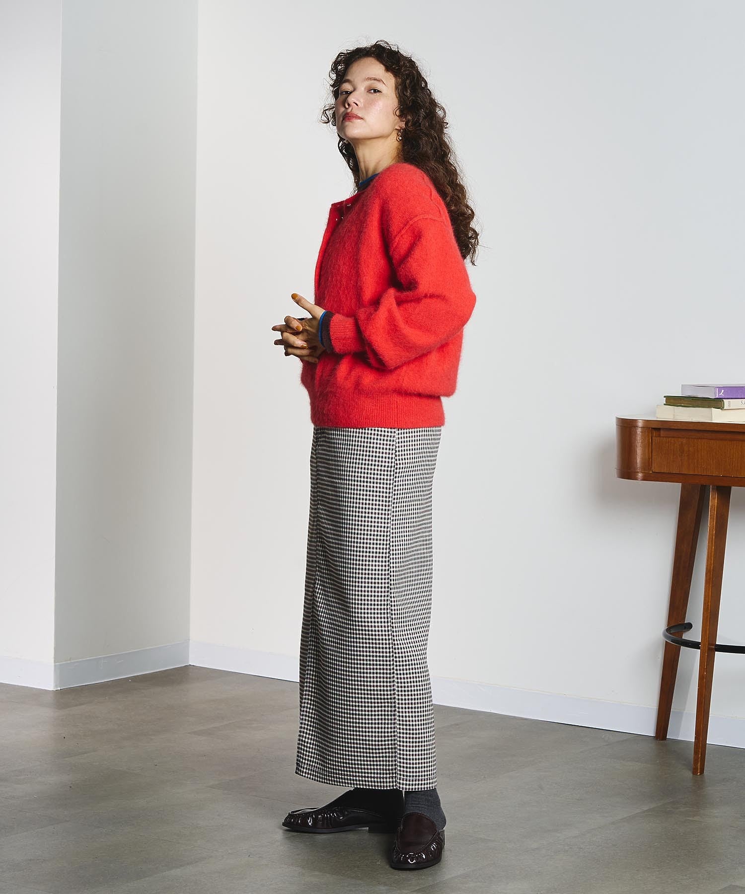 CREOLME/CHECK PENCIL SKIRT