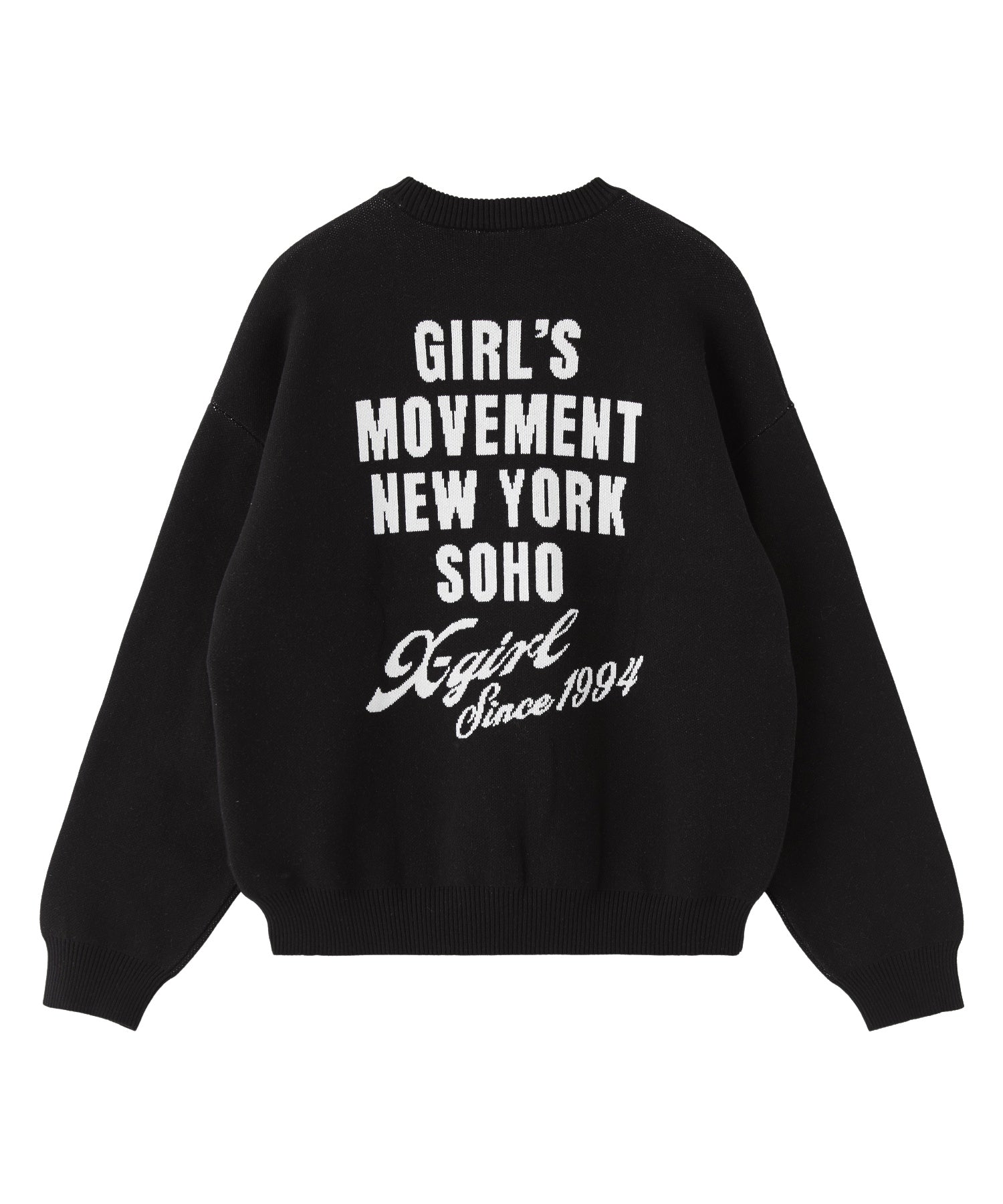 CURSIVE LOGO AND FACE JACQUARD KNIT TOP