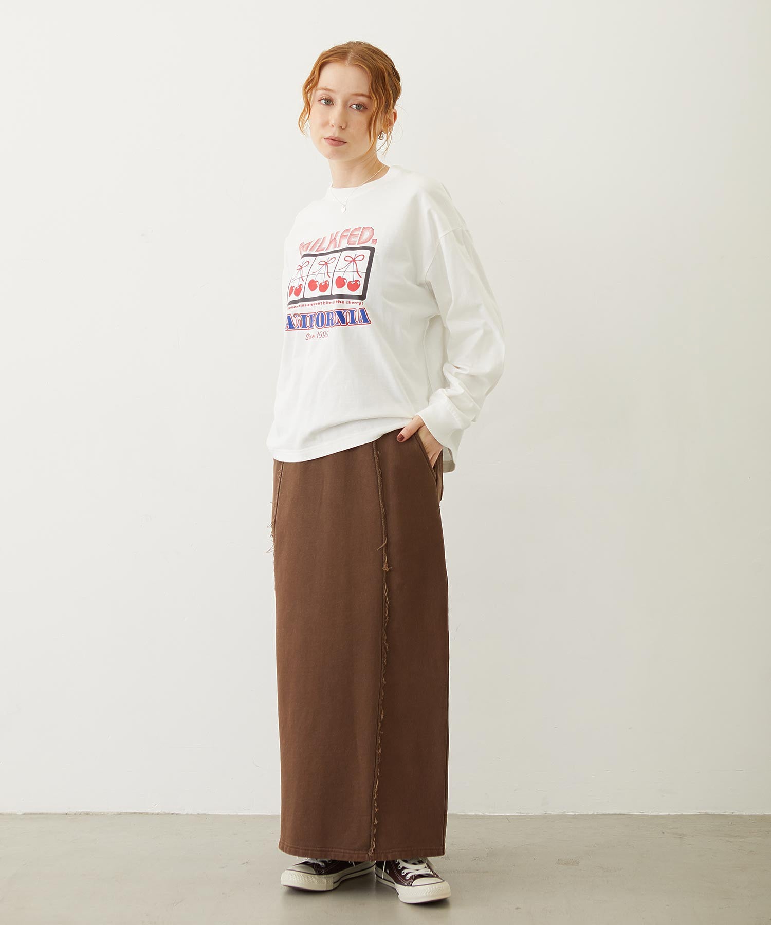 FADED SWEAT LONG SKIRT