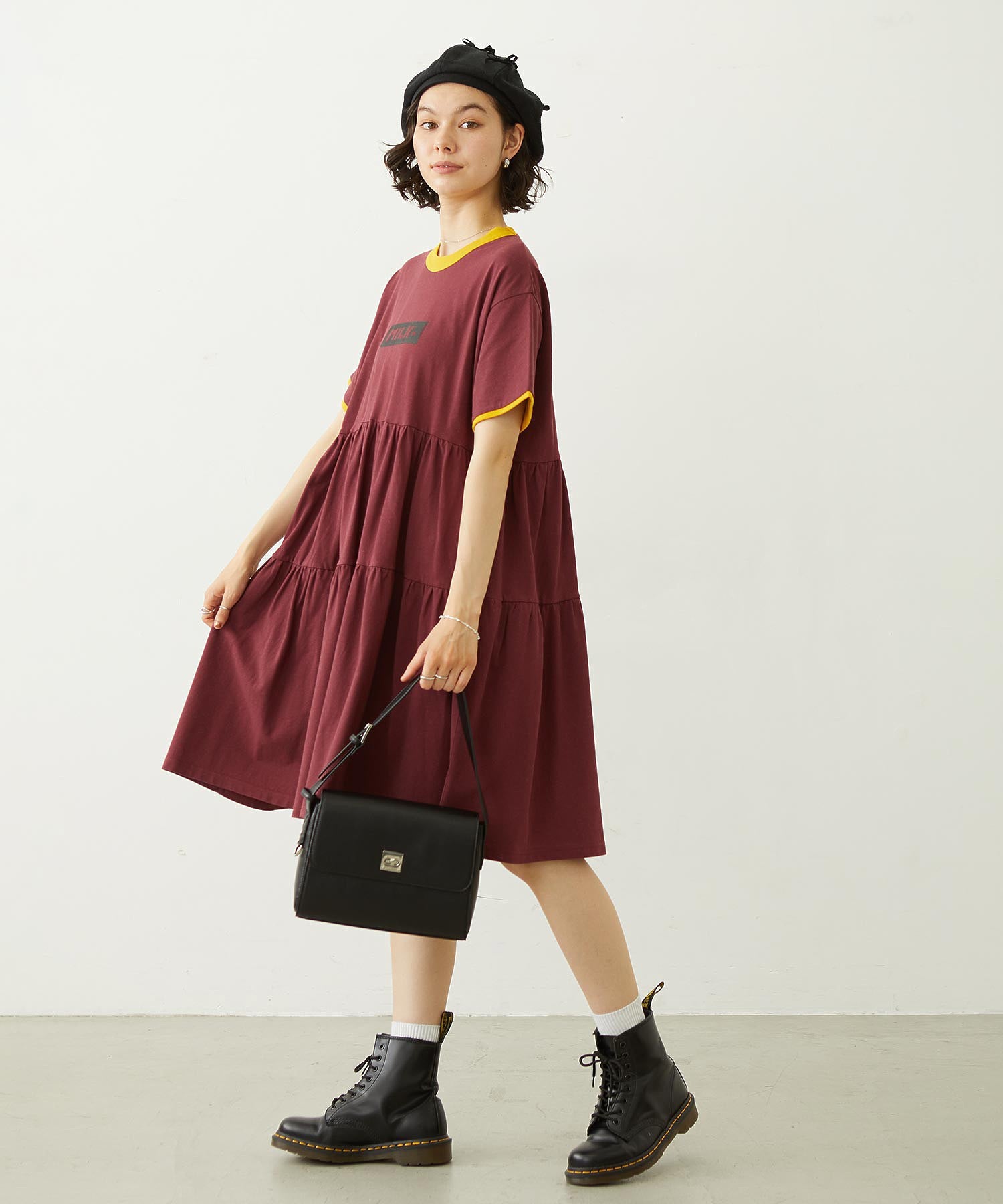 BAR LOGO TIERED DRESS
